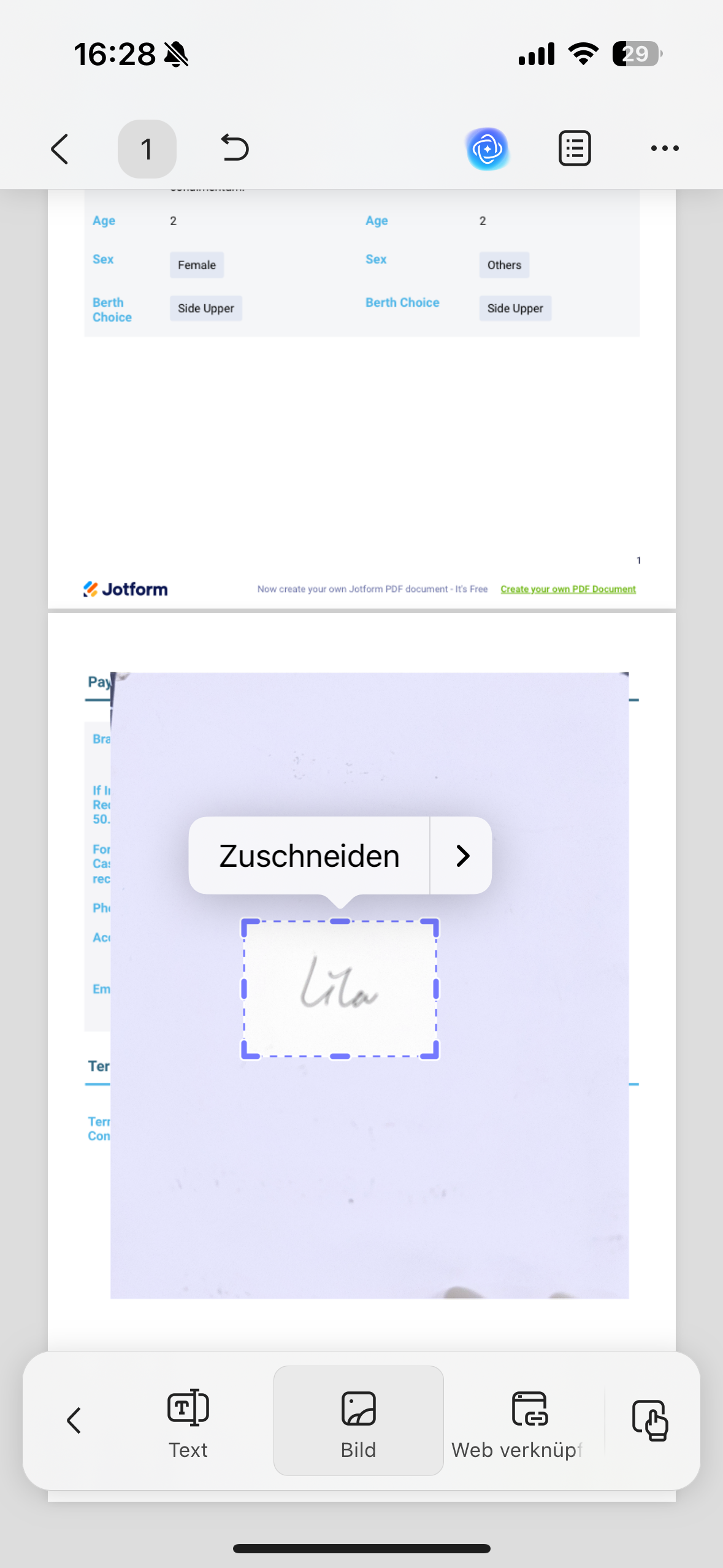 Unterschrift scannen