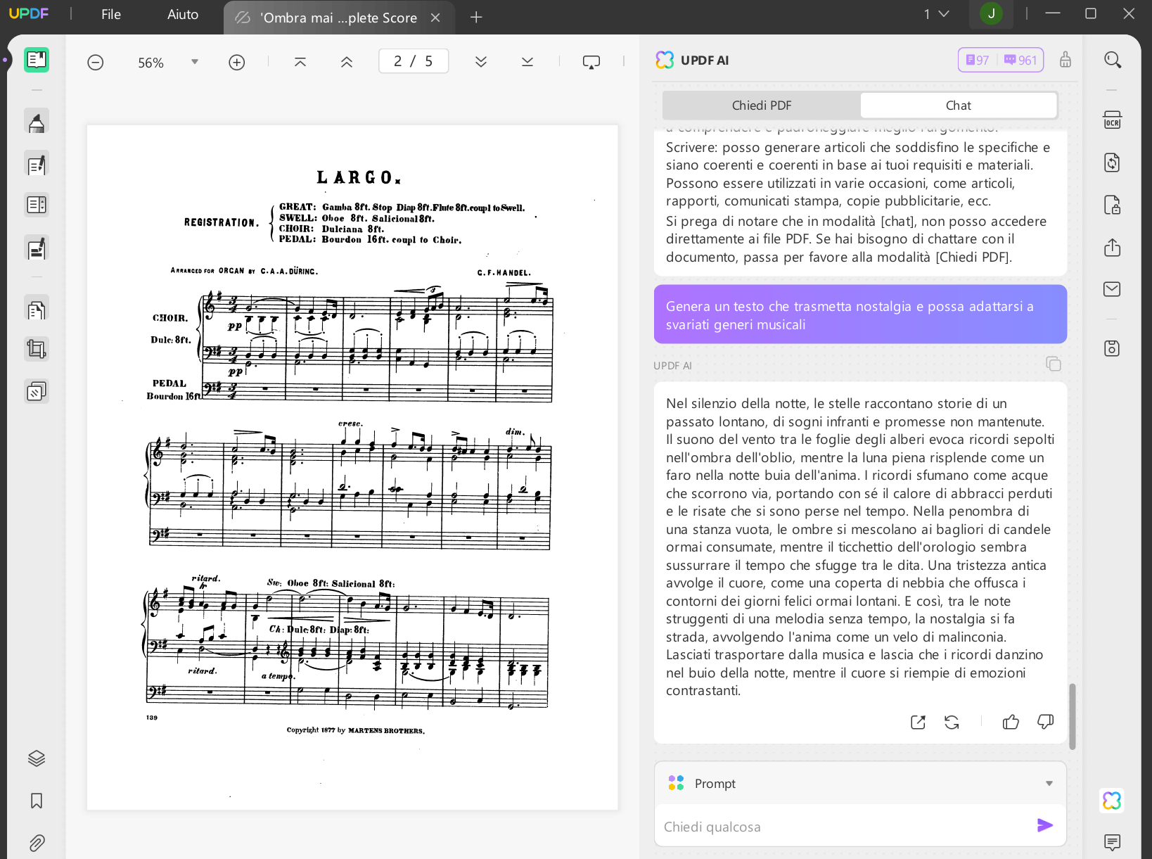 scrivere testi di canzoni con UPDF AI