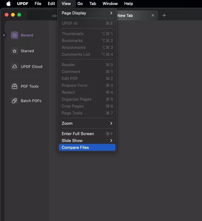  select compare files in updf on mac