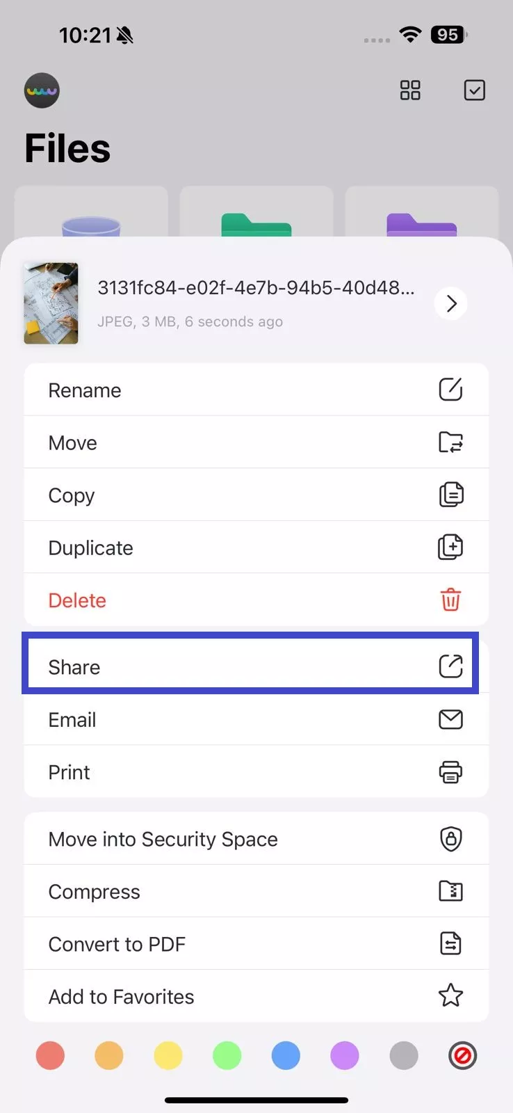 how to send a photo as a pdf ios