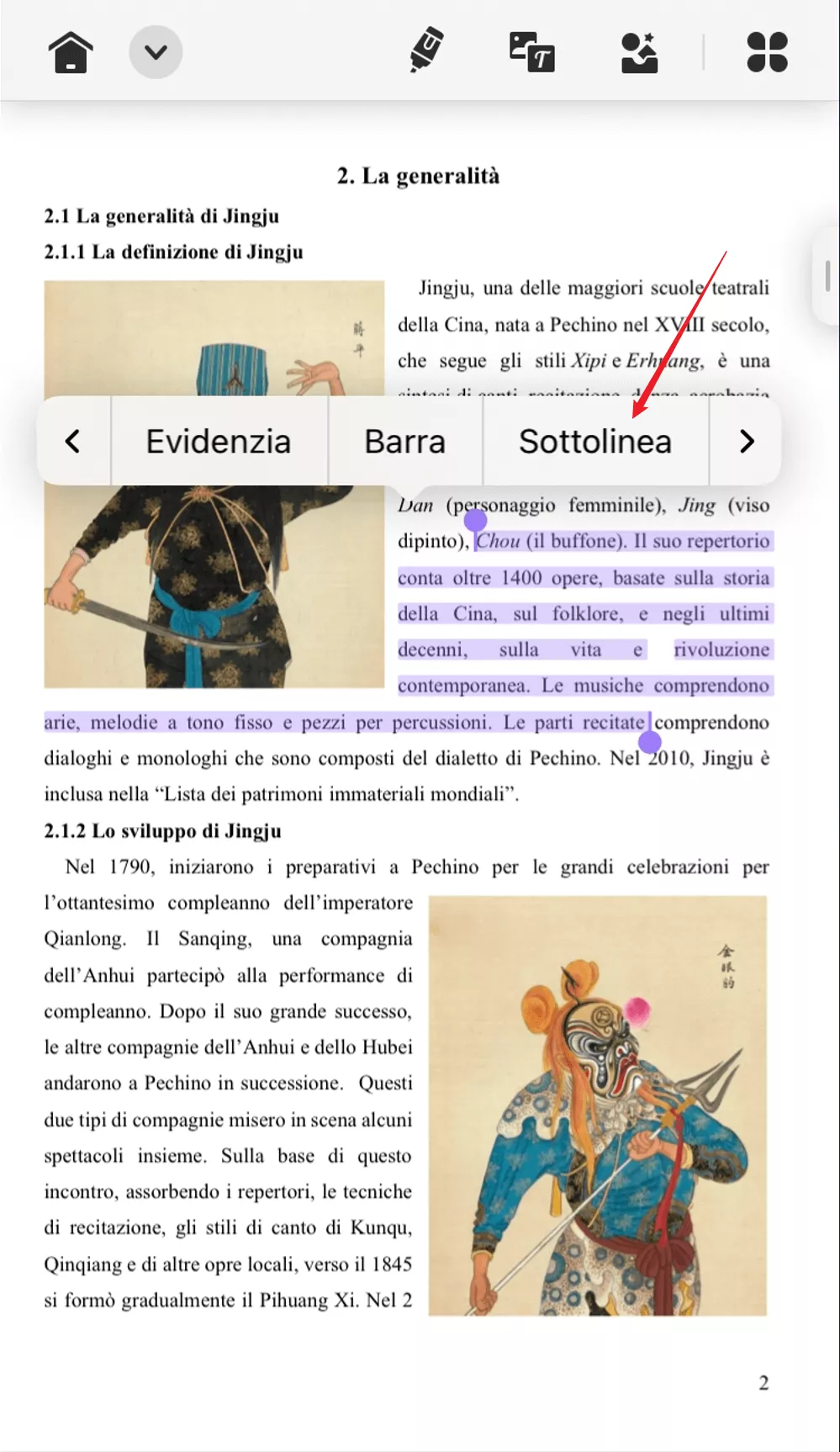 Sottolineare testi nei PDF su iPhone e iPad