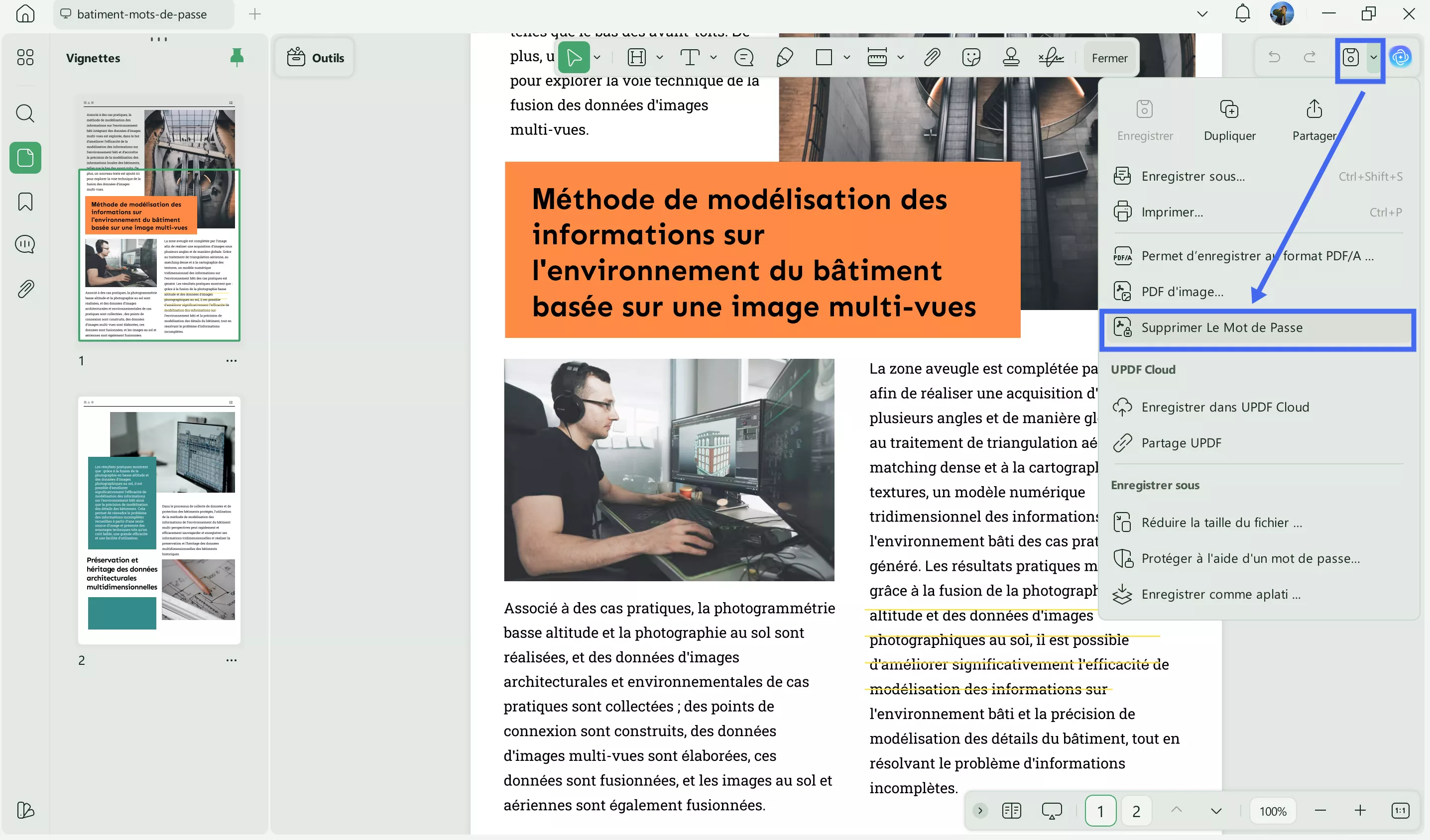 Supprimer la sécurité pour déverrouiller le fichier