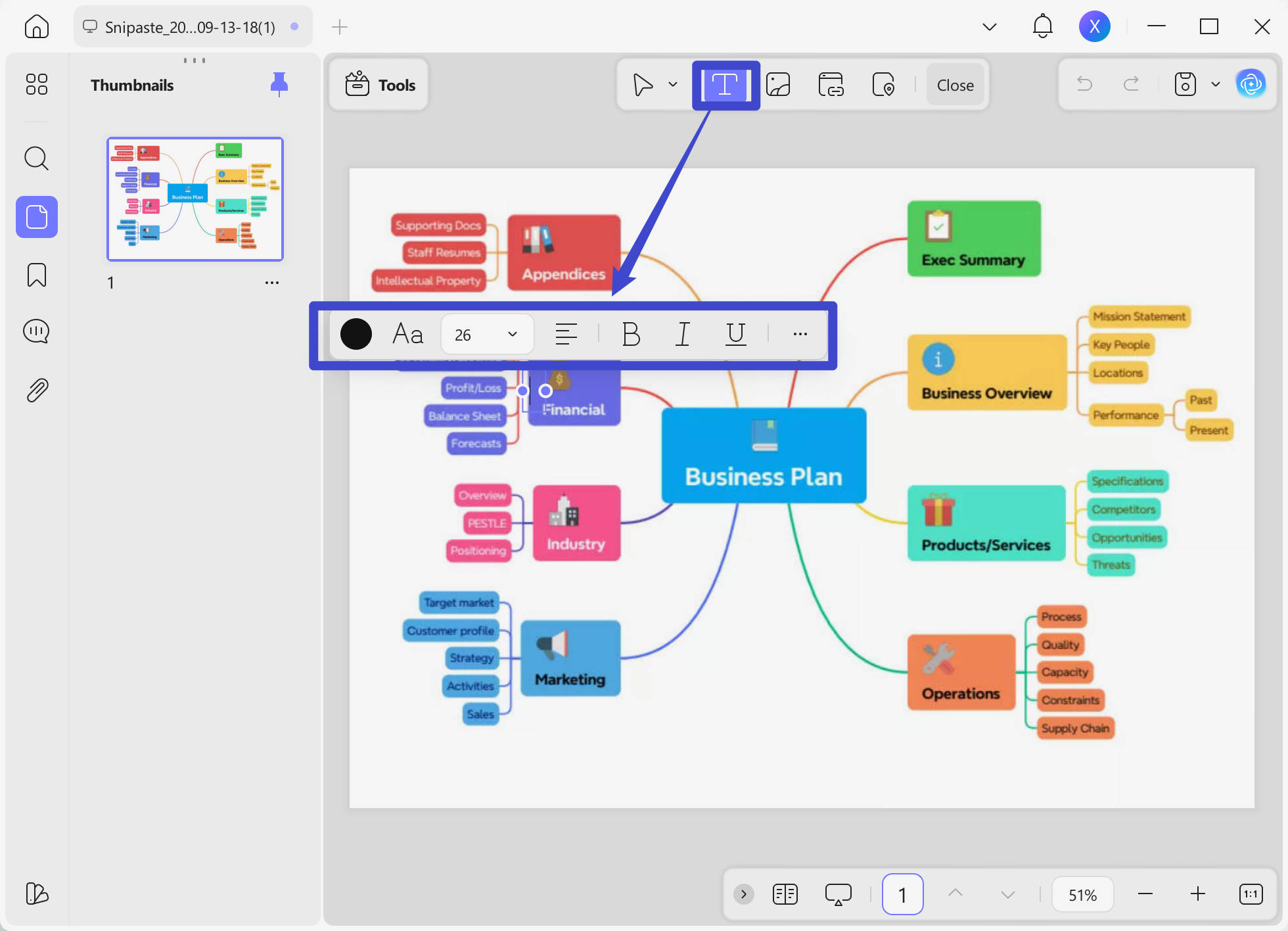 edit the pdf mind map with updf