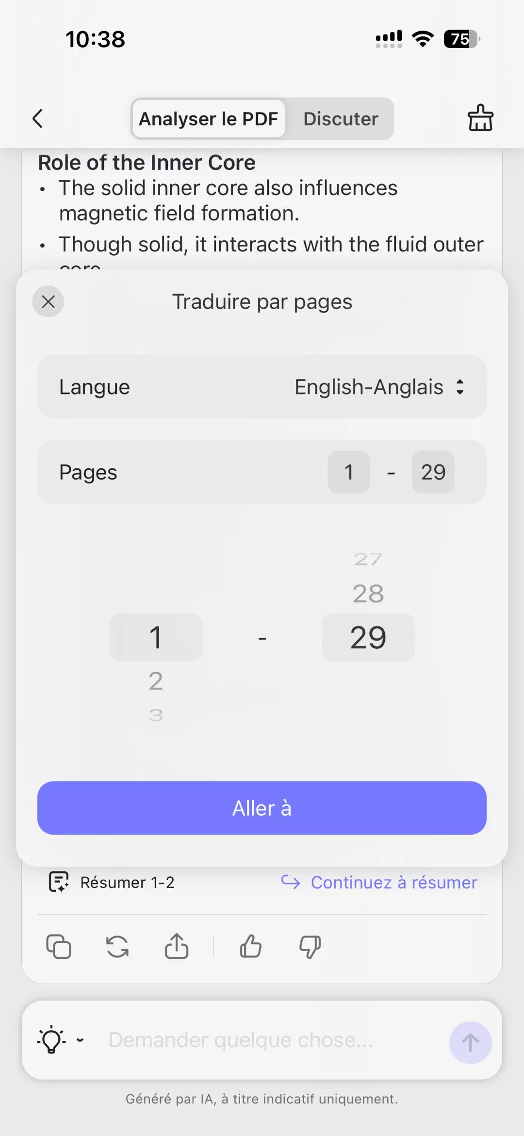 traduire par numéro de page