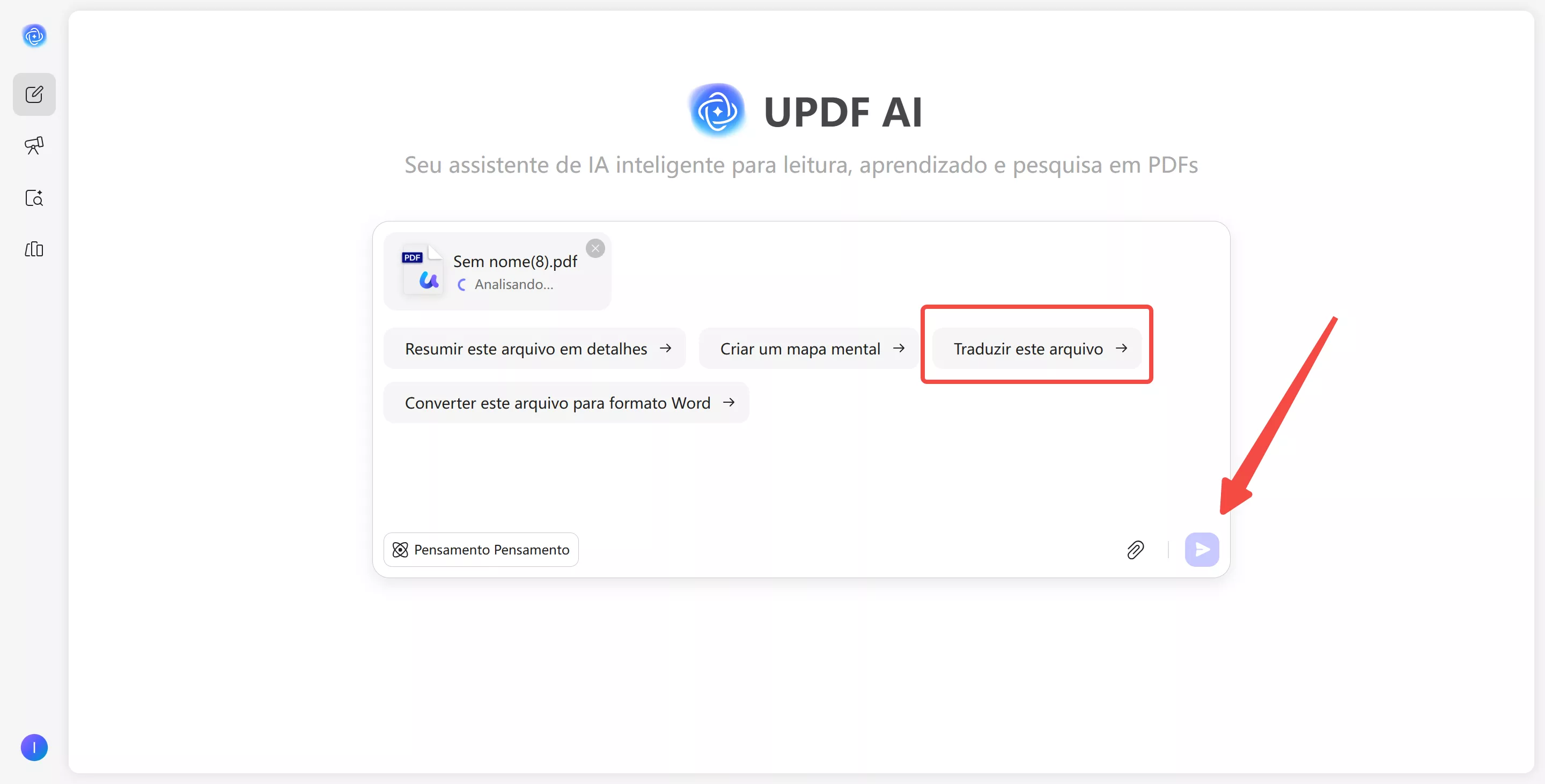 selecionar a opção de traduzir