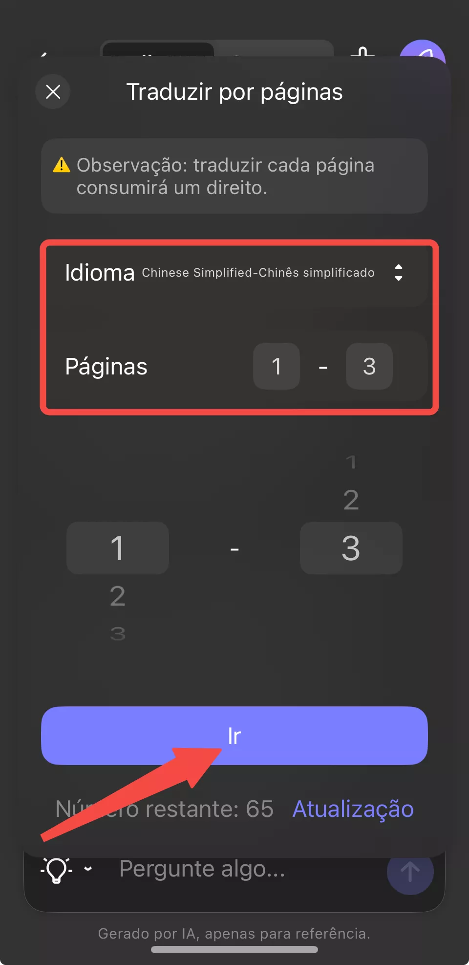 traduzir por página