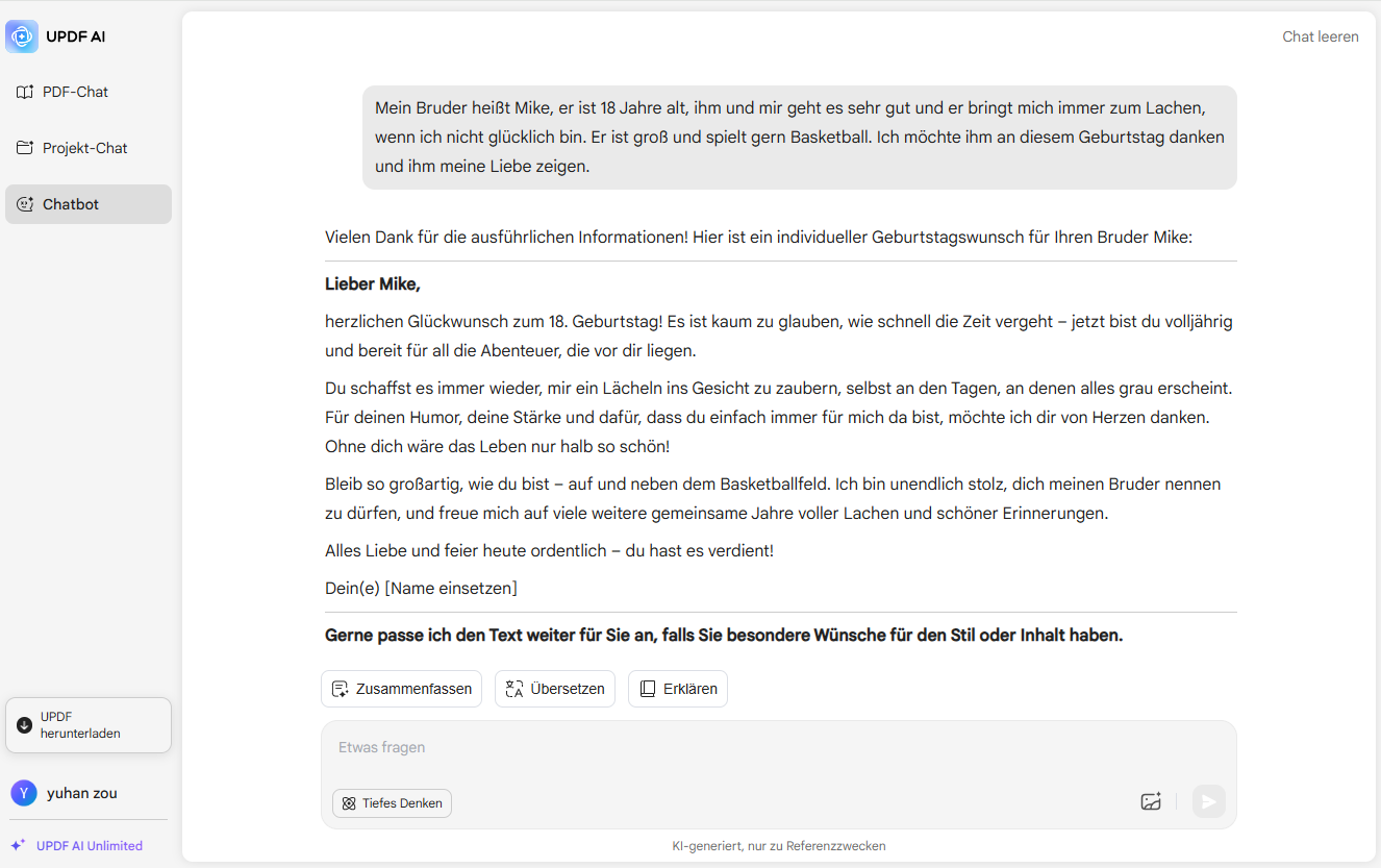 Informationen zu Geburtstagswünschen für den Bruder