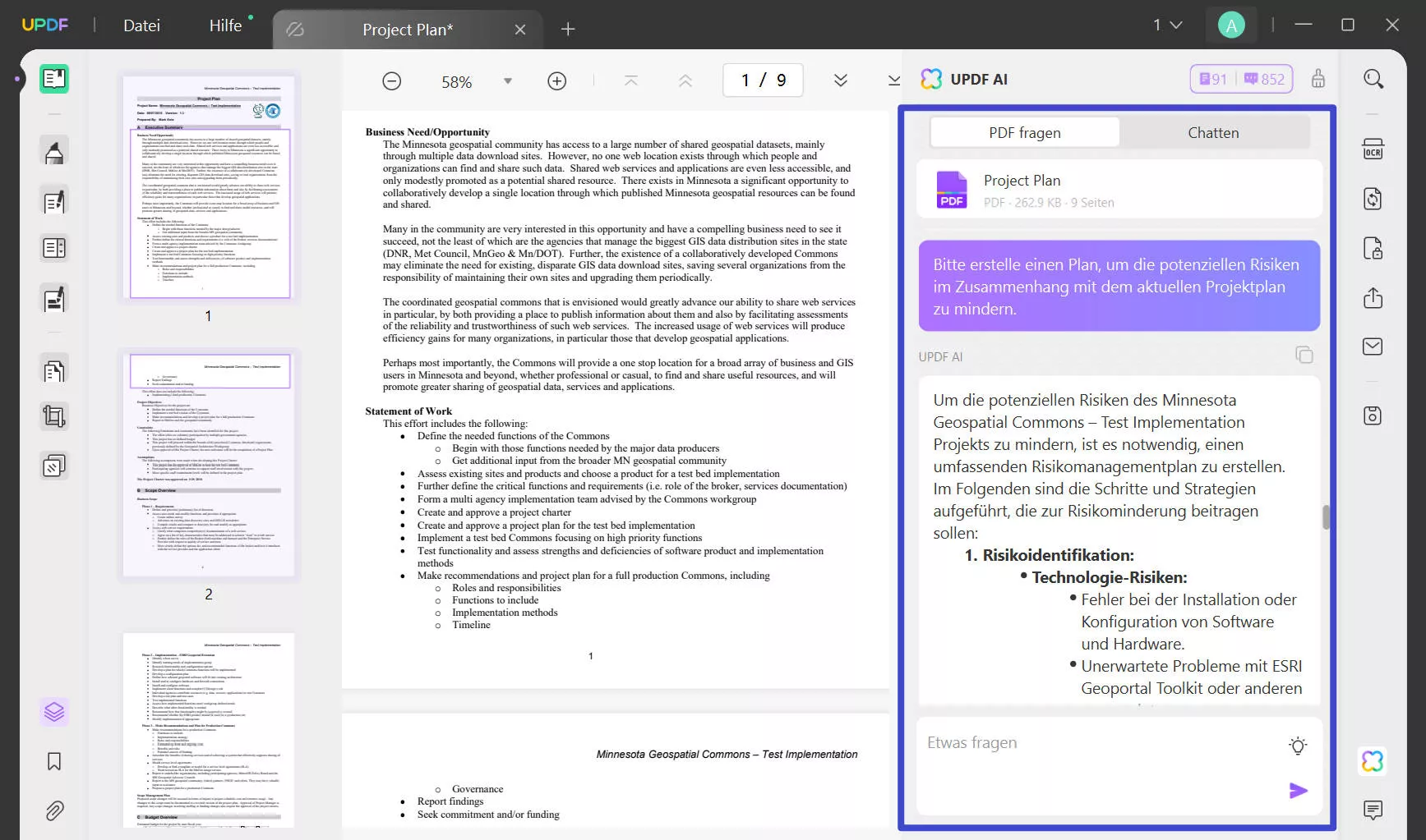 Erstellen Sie den Plan zur Risikominderung mit dem AI-Assistenten von UPDF