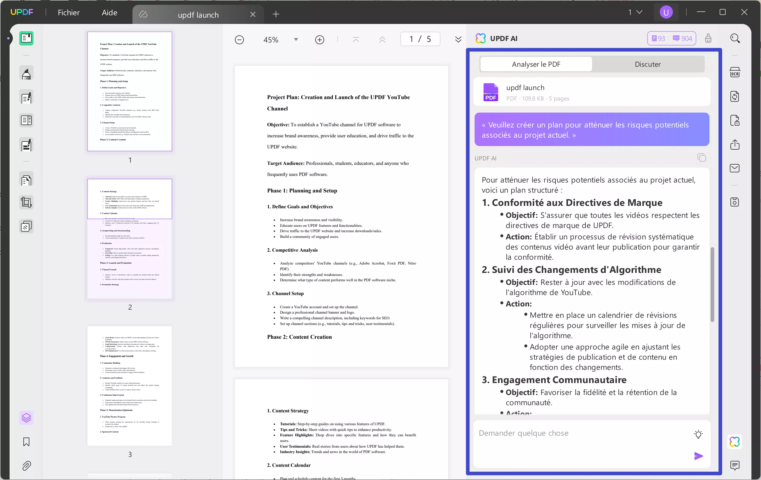 Créez le plan d'atténuation des risques avec l'assistant IA de l'UPDF