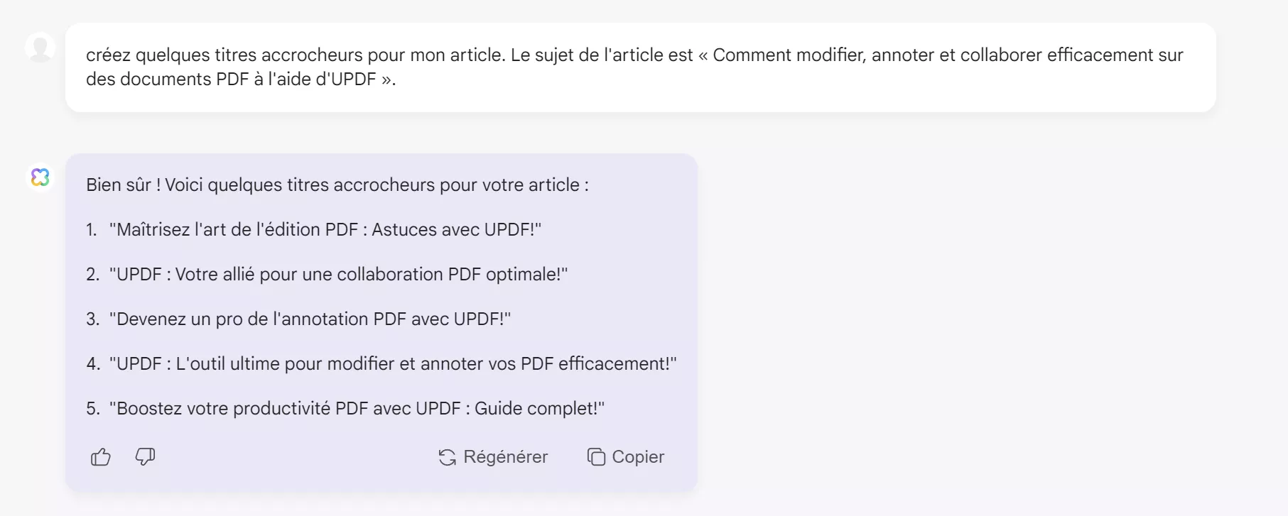 générer des titres pour votre article.