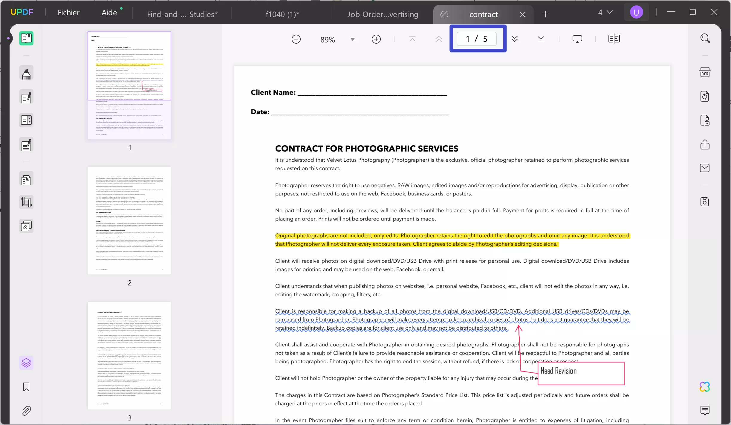 pdf compter les pages de plusieurs fichiers updf