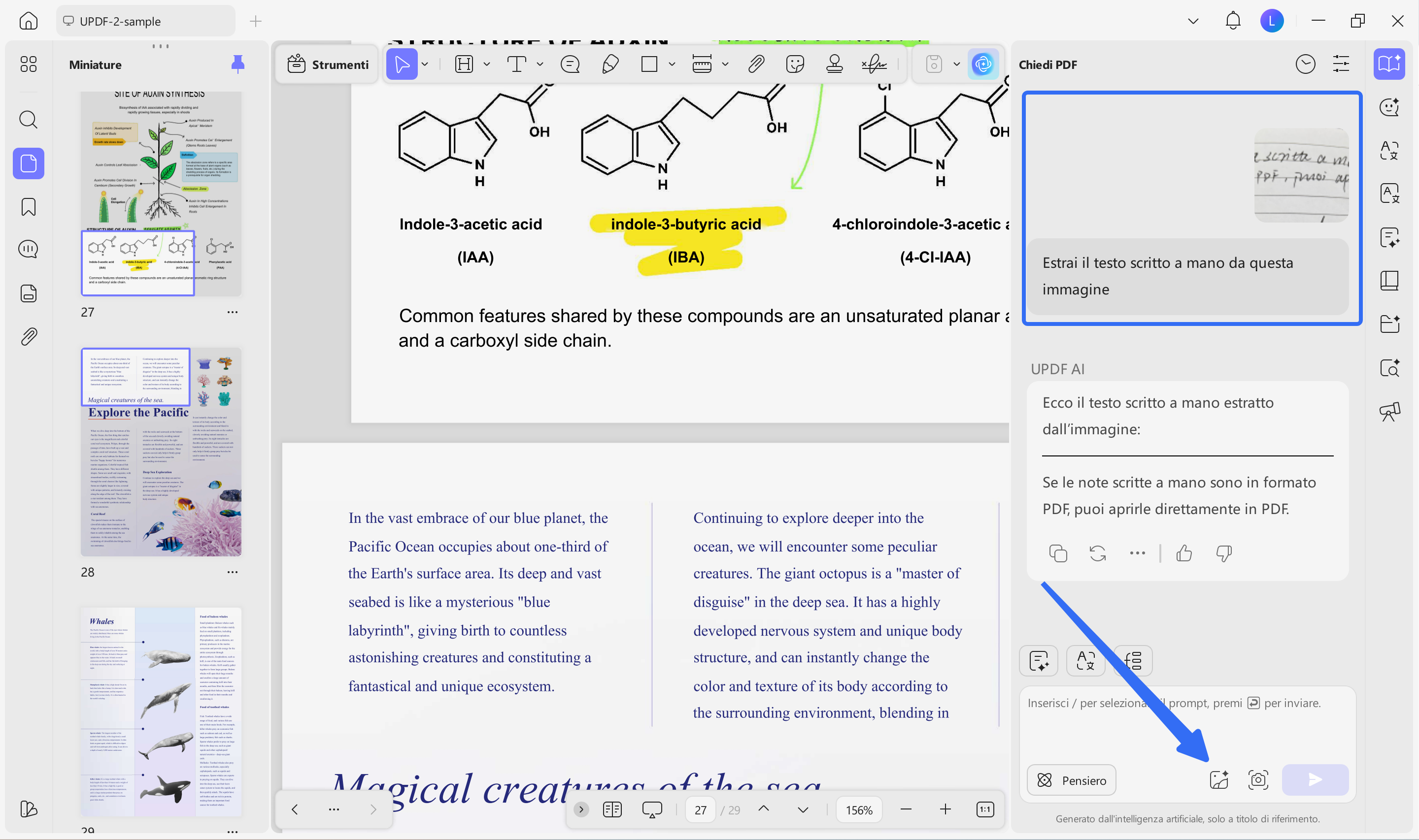 extract handwritten text using updf tool