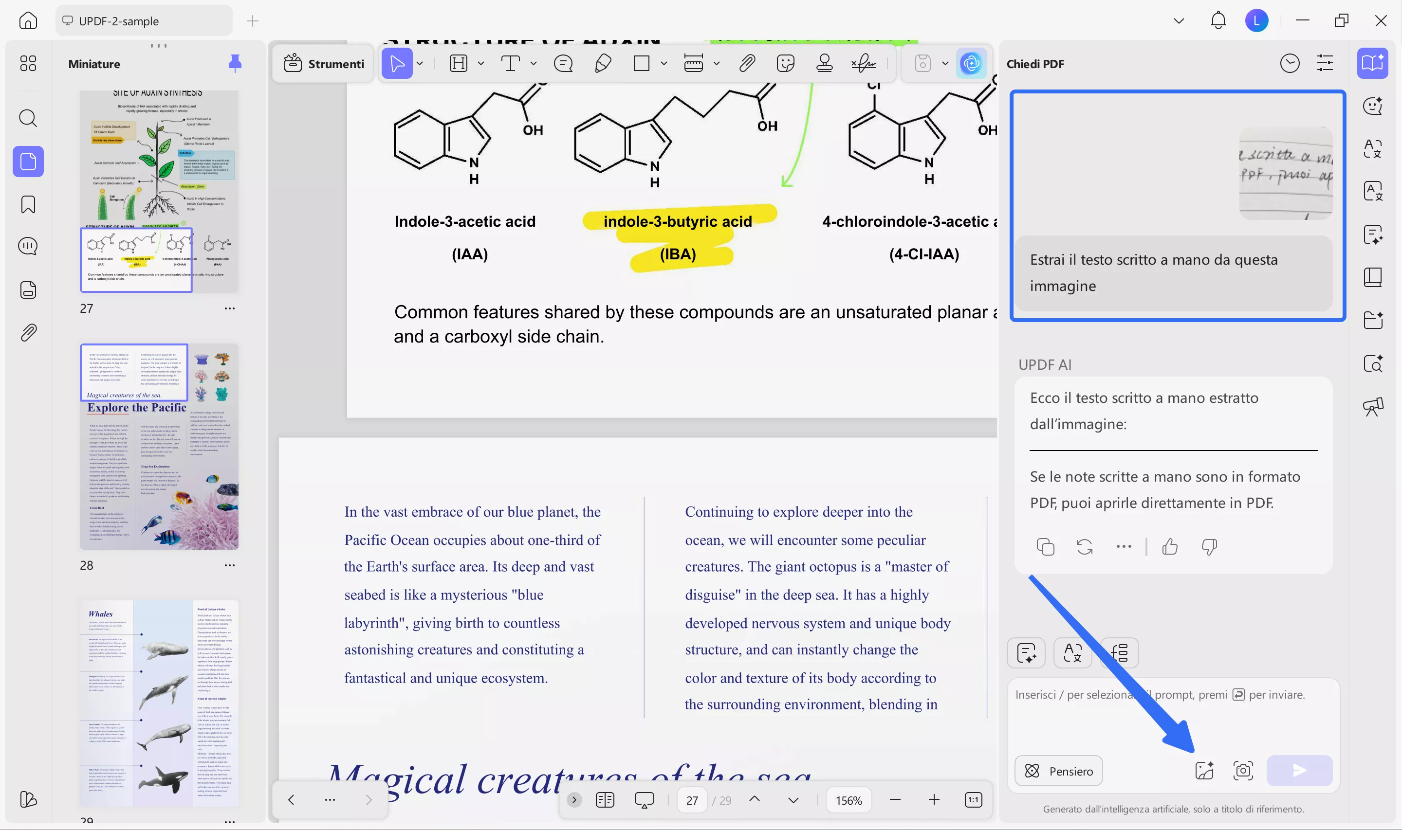 extract handwritten text using updf tool
