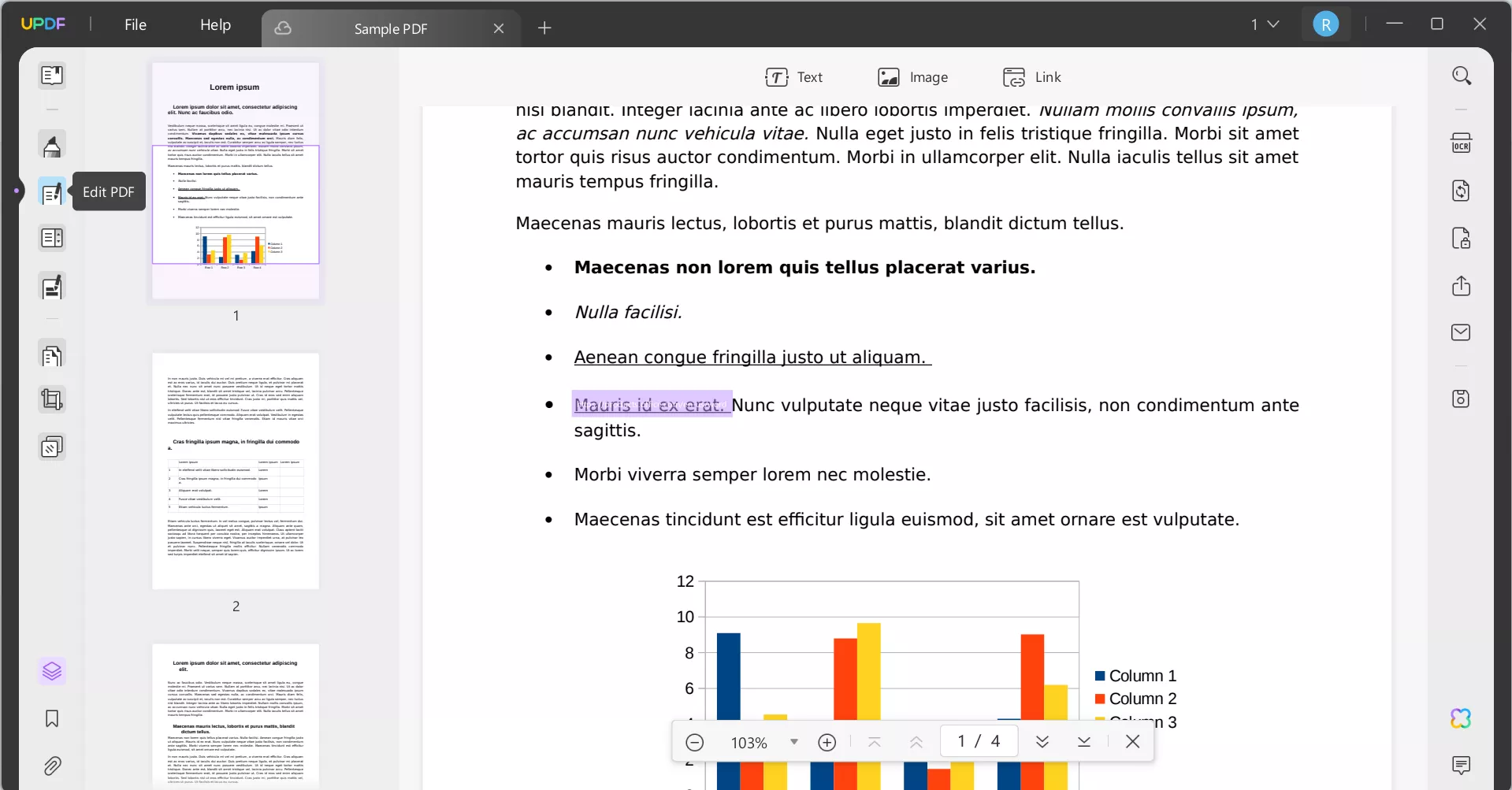 select edit pdf from the left with UPDF