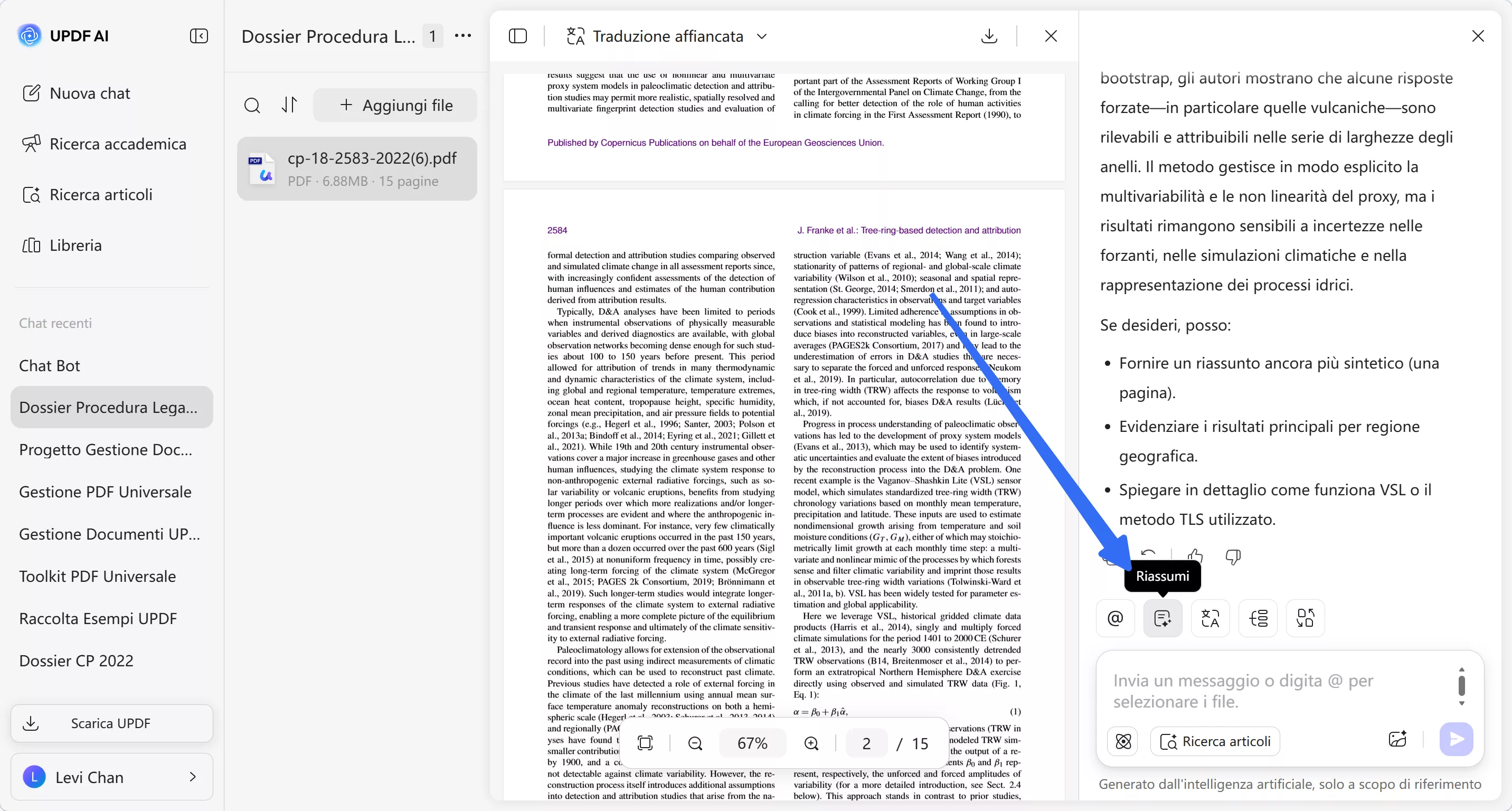 hit the summarize icon