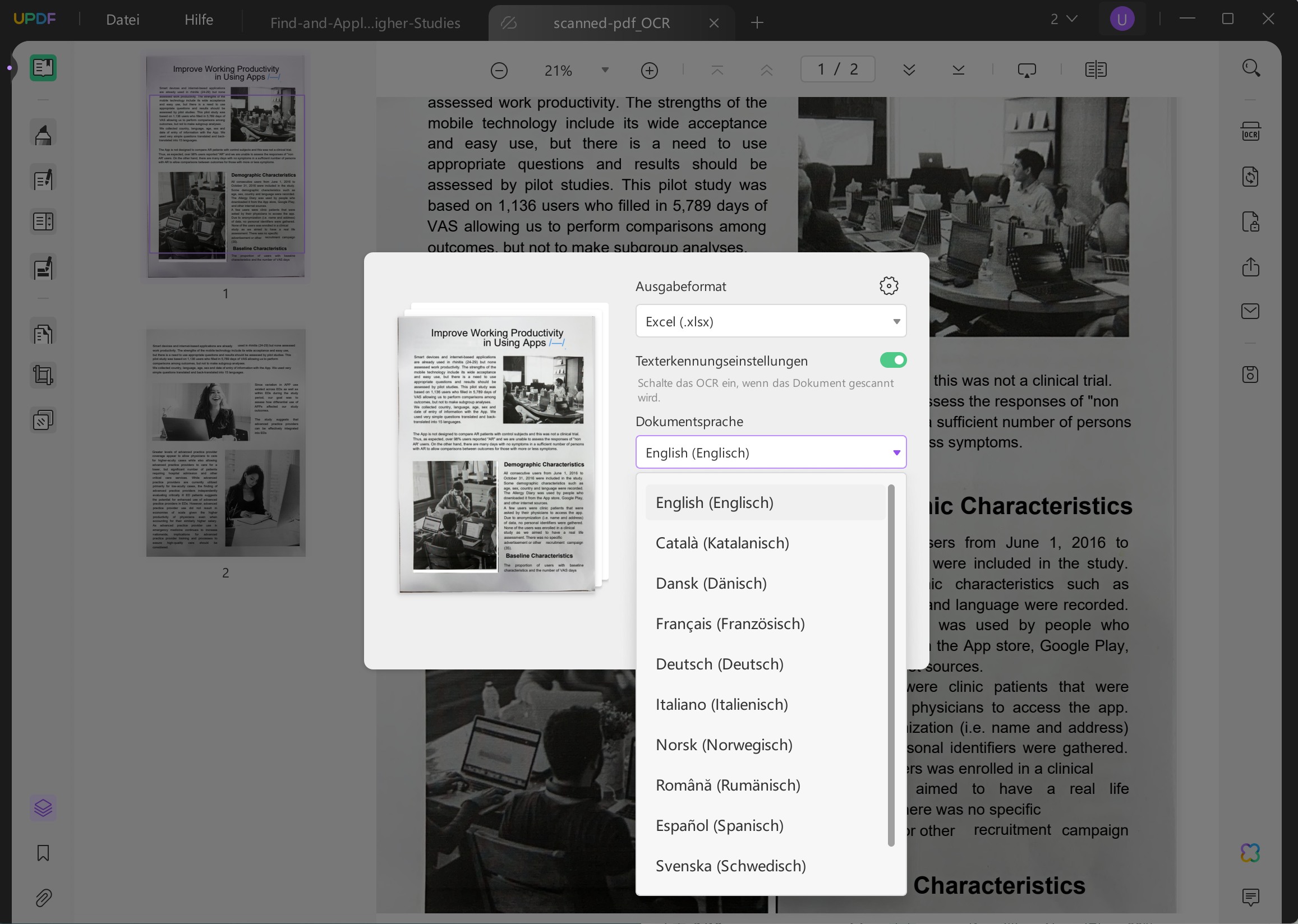 OCR PDF mit UPDF