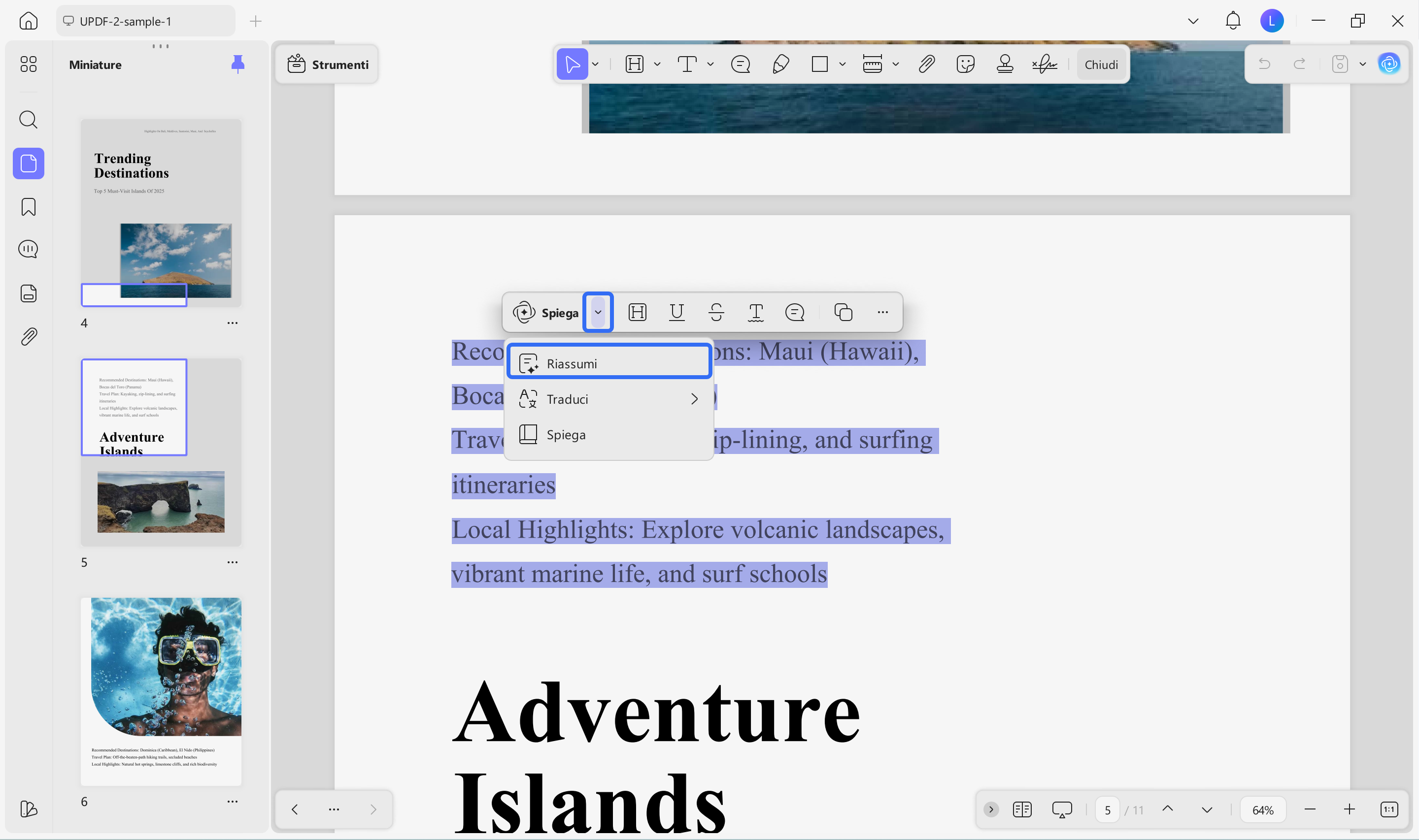 select and summarize the content
