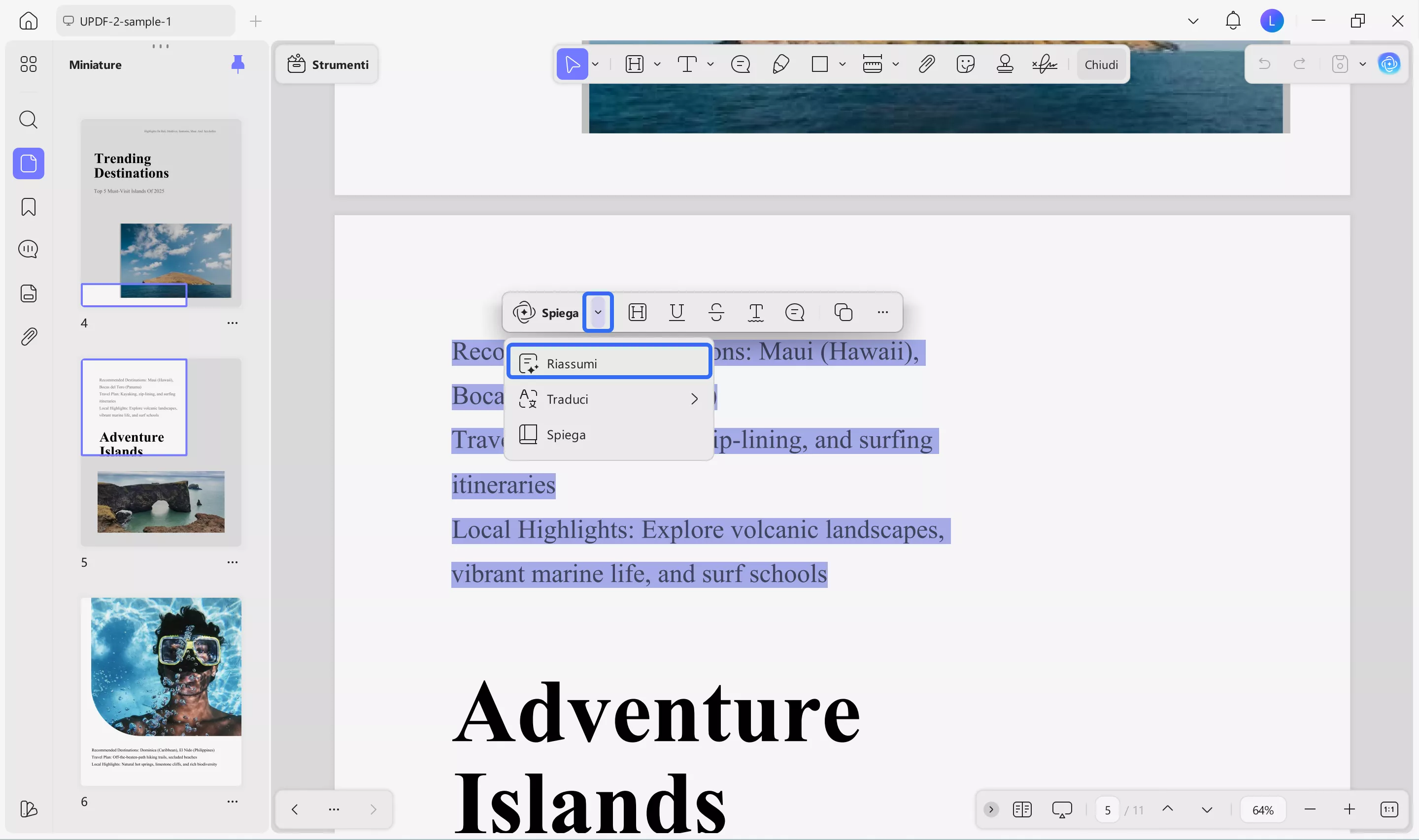 select and summarize the content
