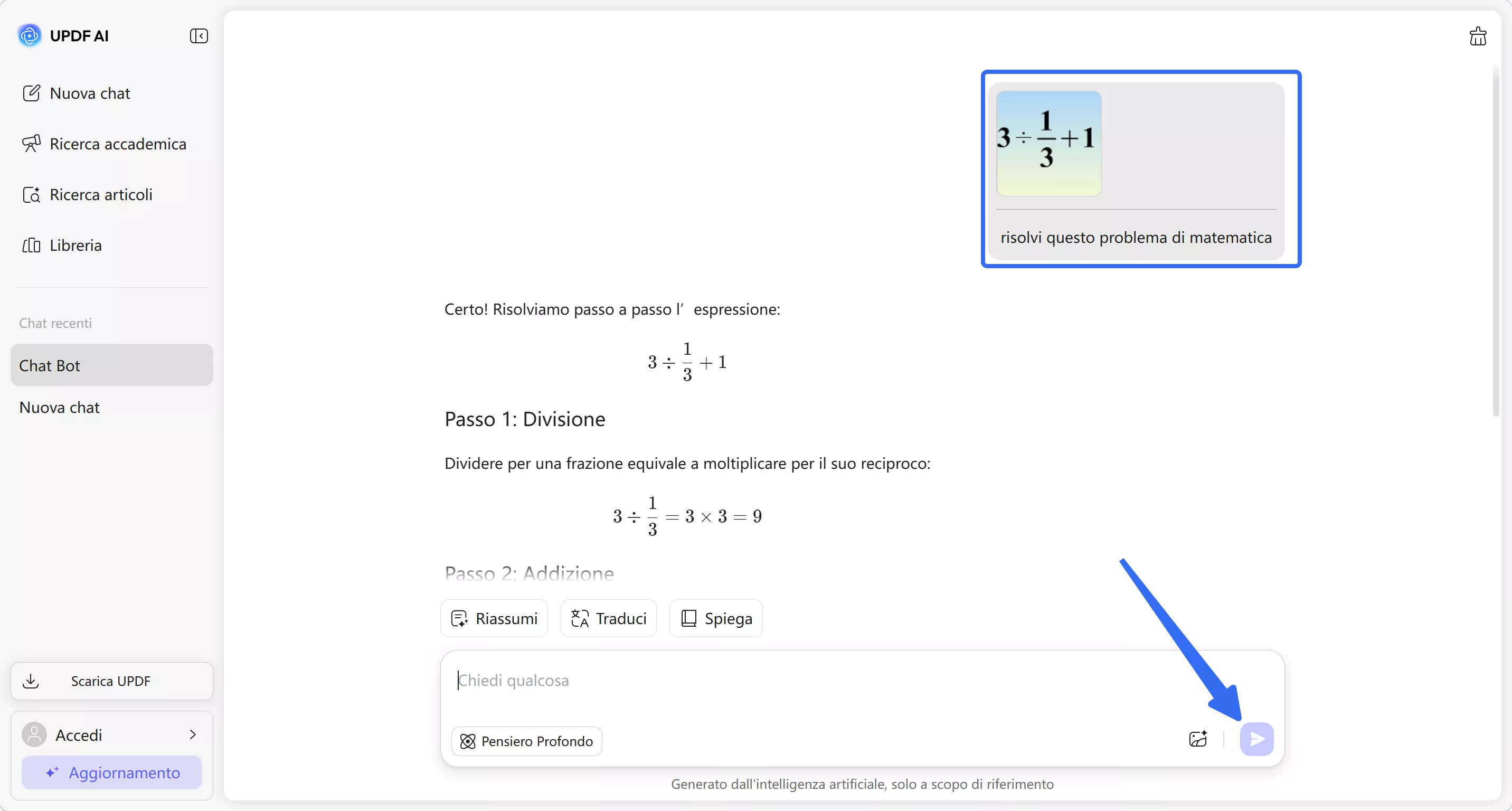 solve math problem chatting with image in updf ai online  