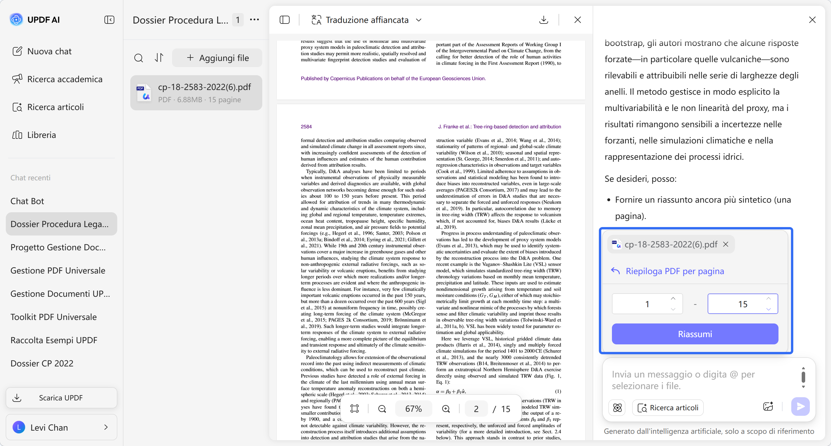 select page range for summarization