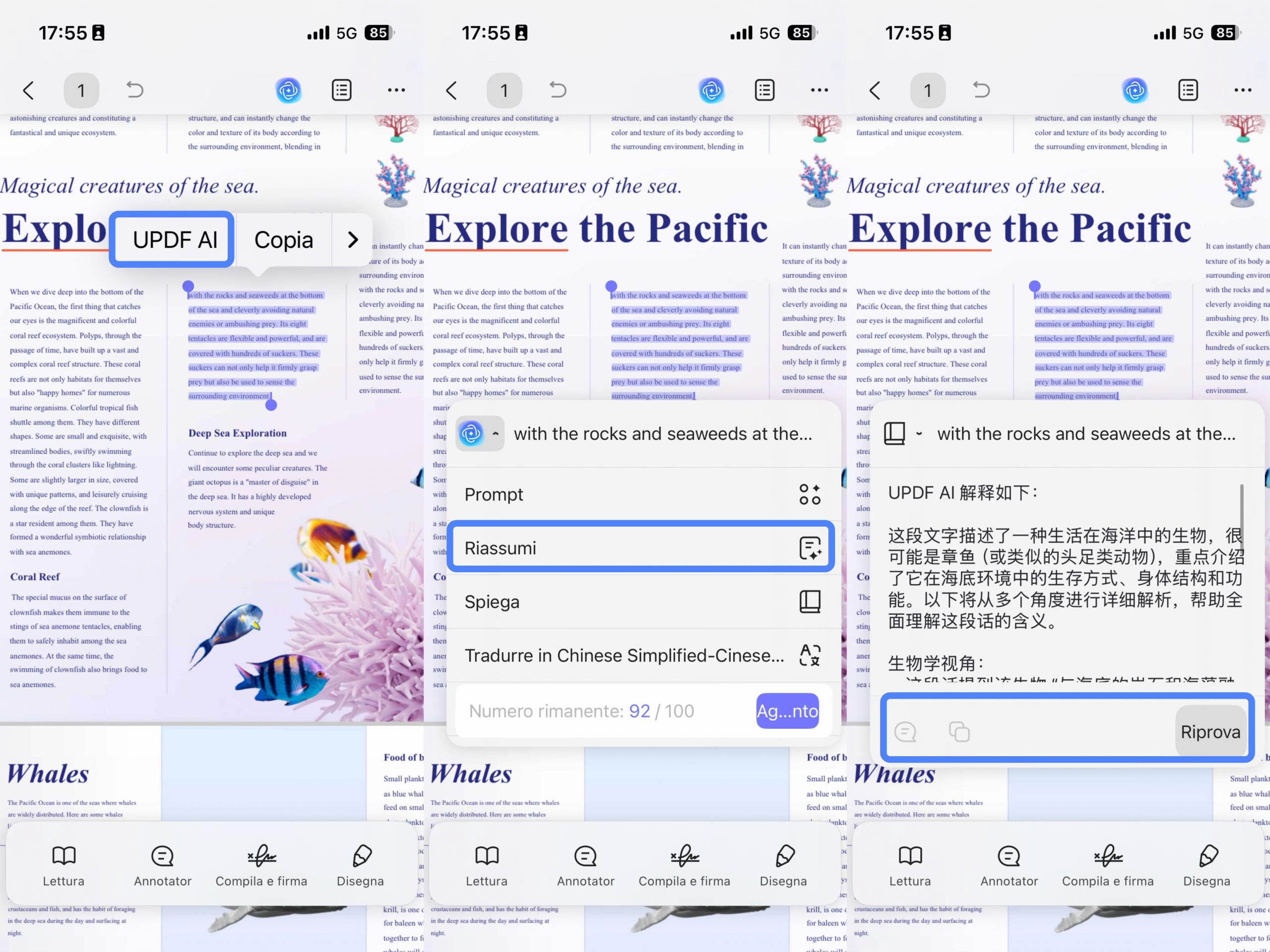 summarize by selecting text