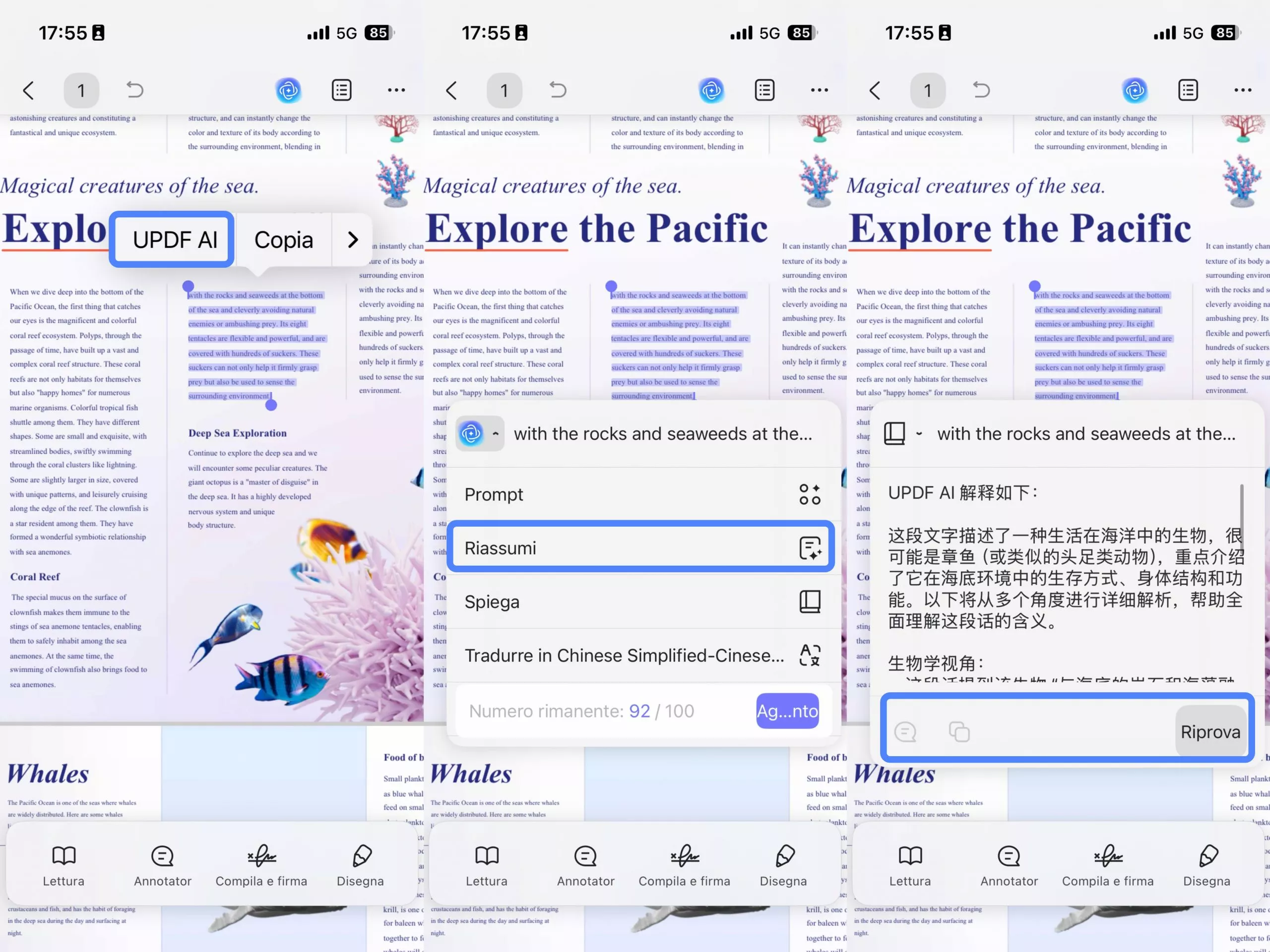 summarize by selecting text
