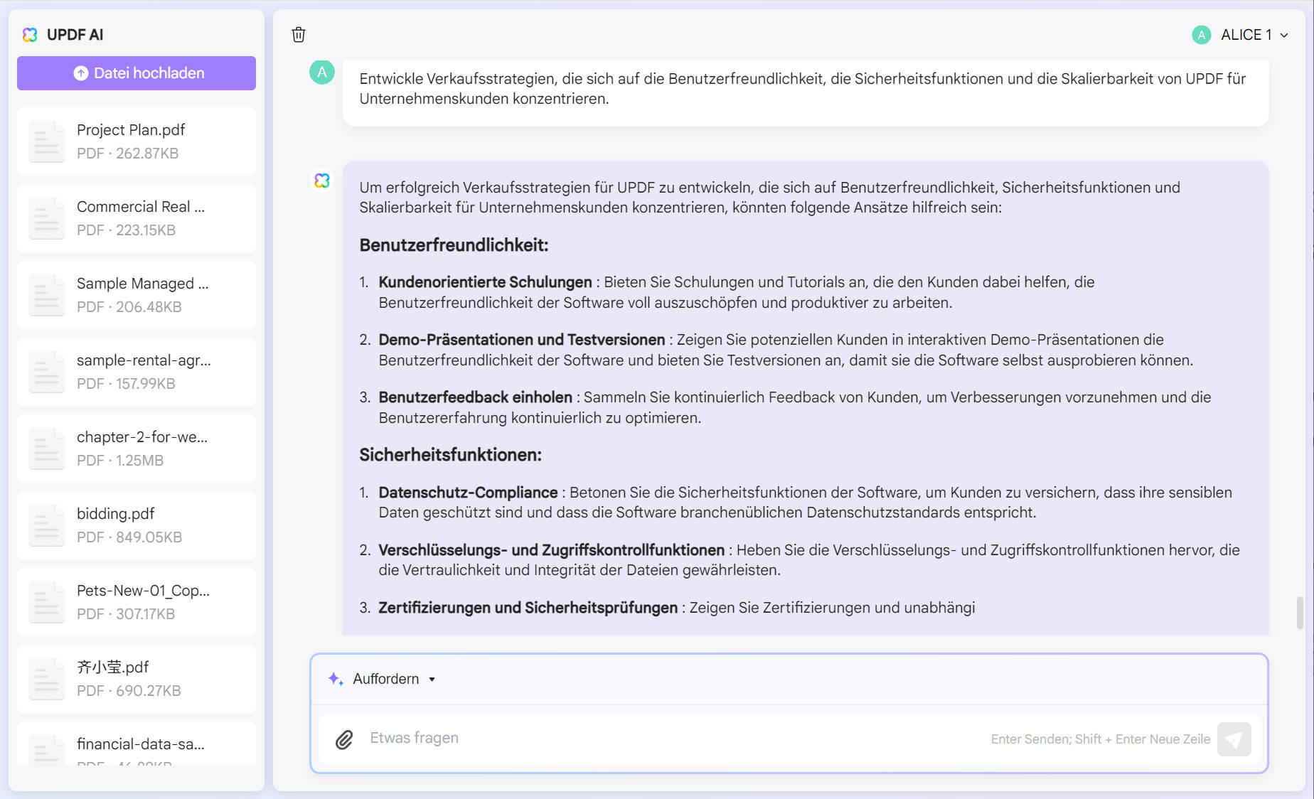 Wie Sie AI im Vertrieb einsetzen Verkaufsstrategien mit dem AI-Assistenten von UPDF entwickeln