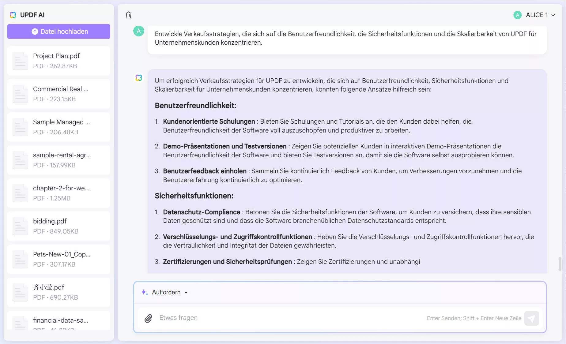 Wie Sie AI im Vertrieb einsetzen Verkaufsstrategien mit dem AI-Assistenten von UPDF entwickeln