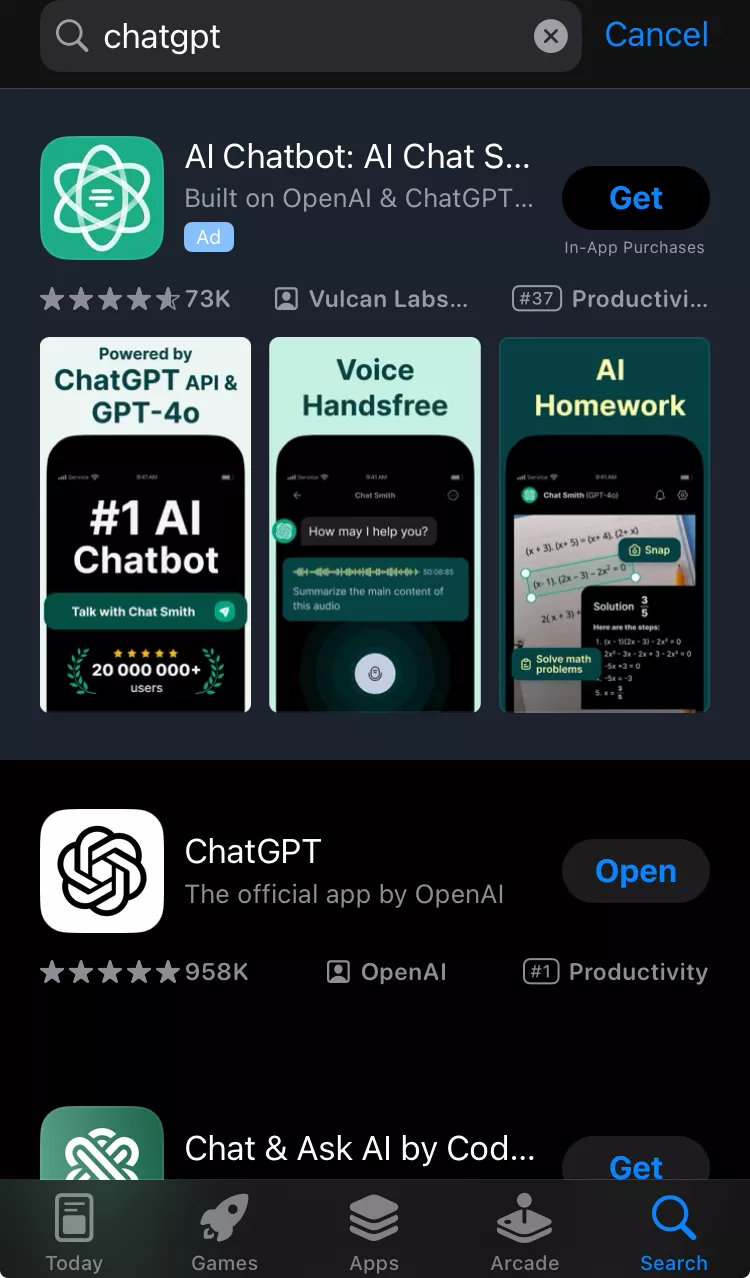 Install chatgpt on your device