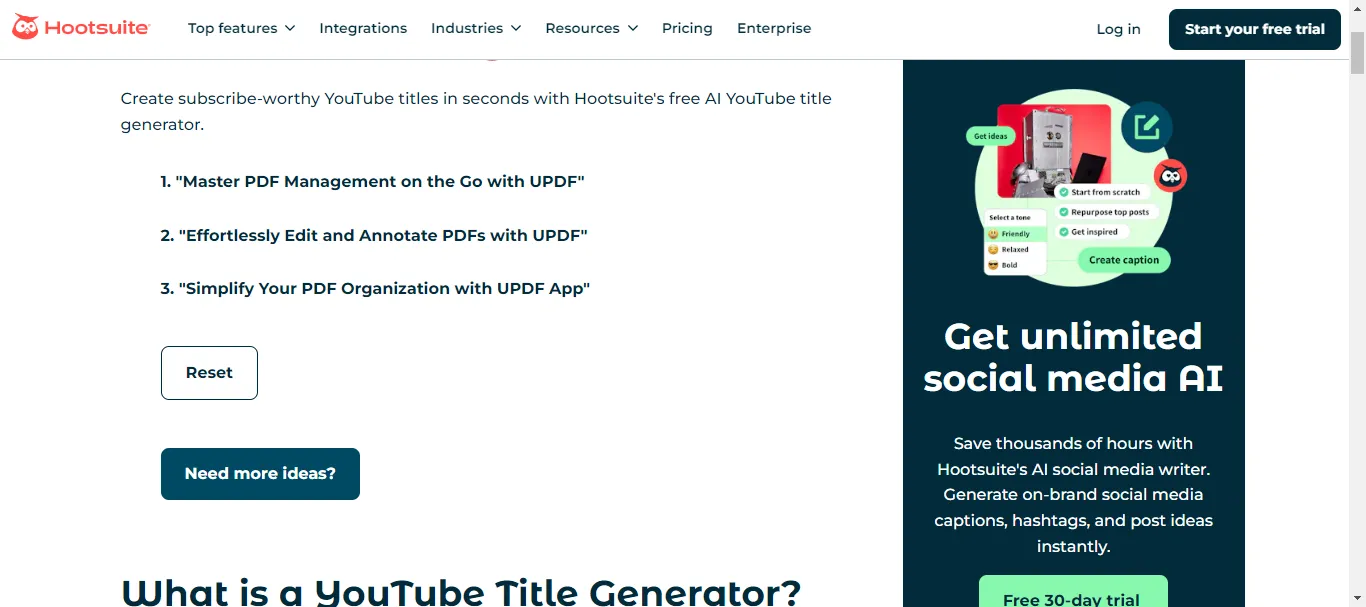 select your title with Hootsuite