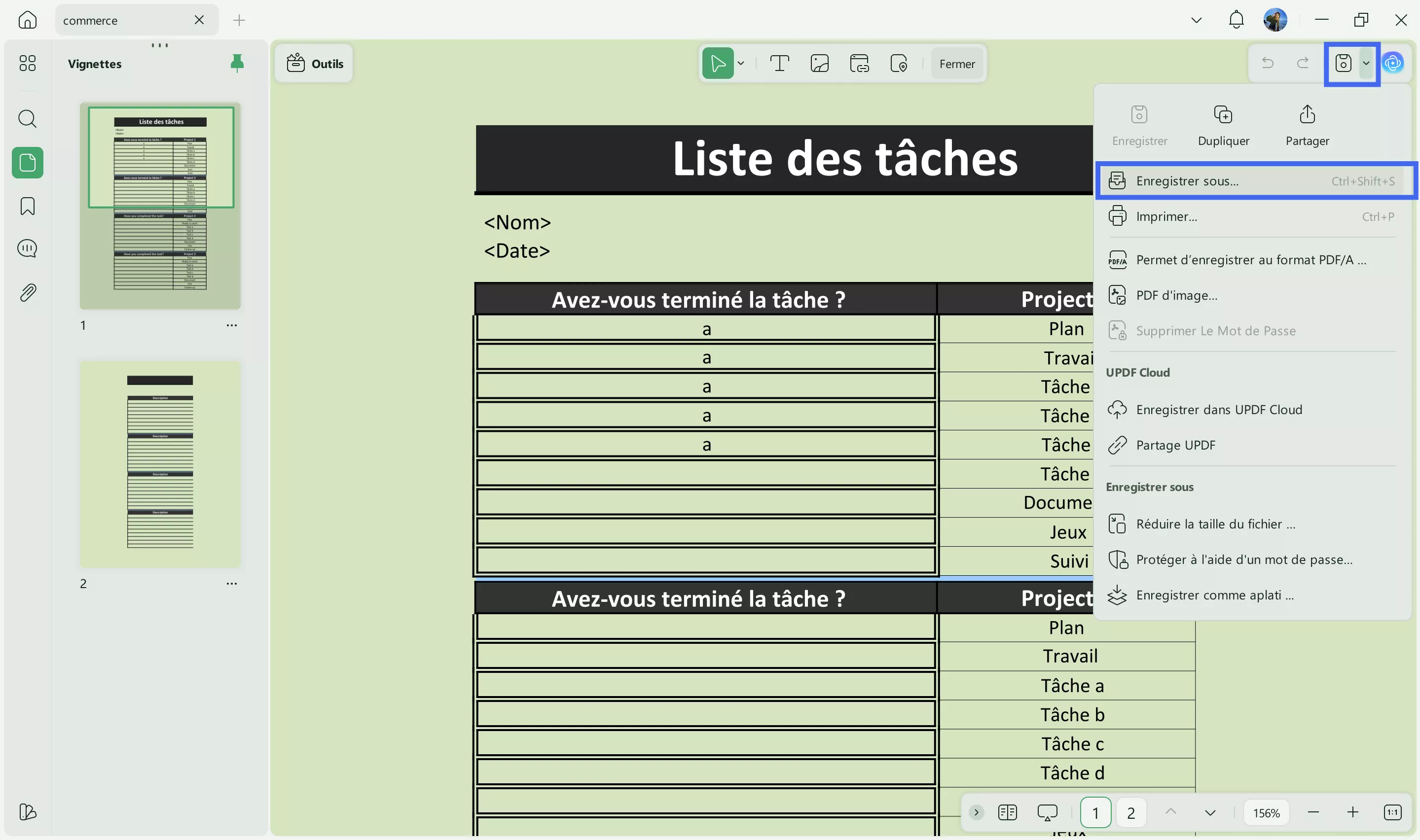 enregistrer PDF sous....