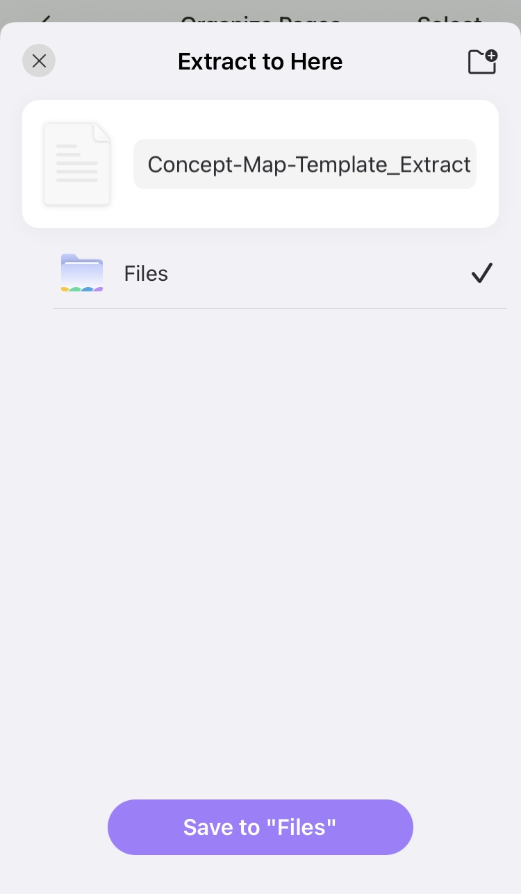  save the extracted pages in updf for ios