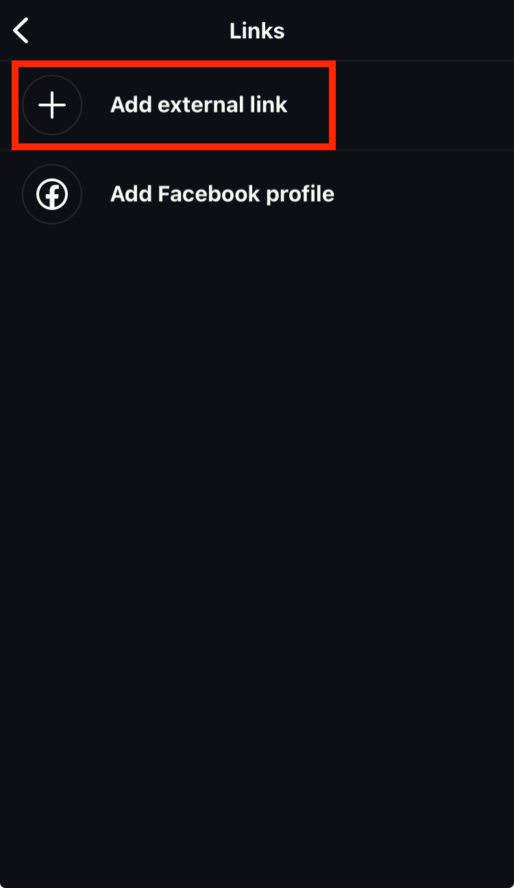 Add the link to Instagram