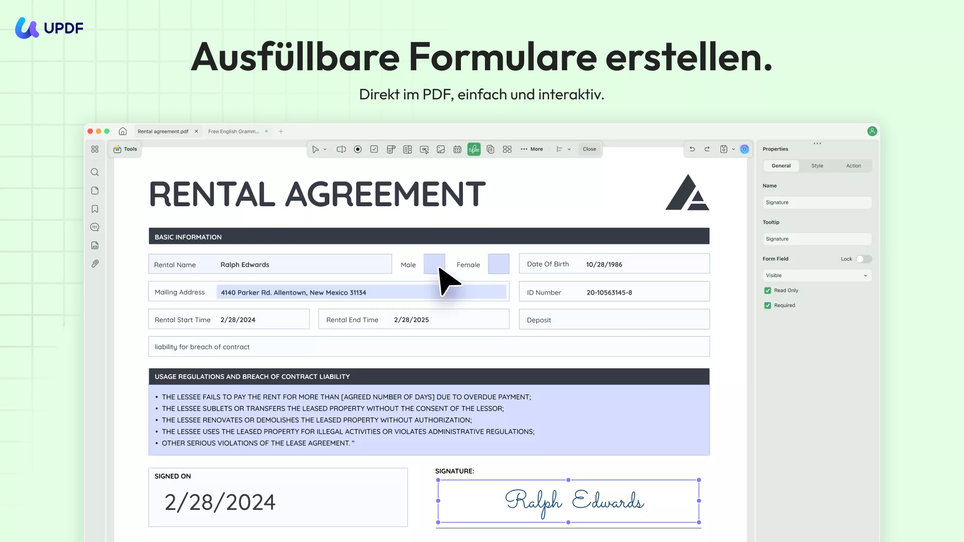 ausfüllbares PDF-Formular ohne Acrobat erstellen