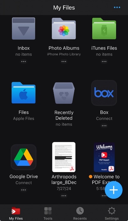 add the pdf to the app with pdf expert for ios