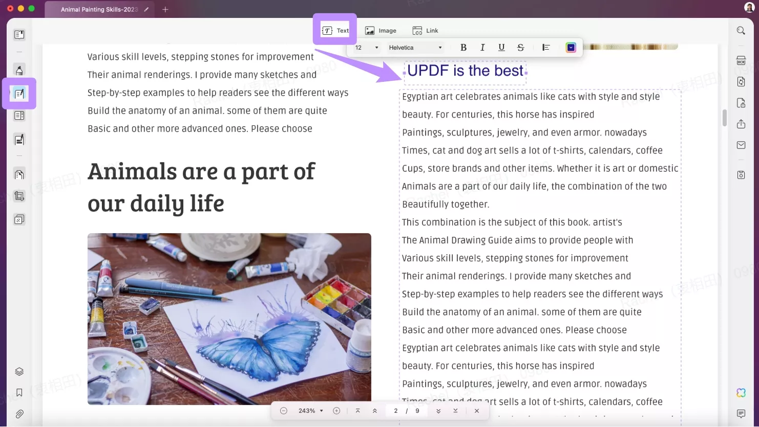 add text to PDF with UPDF on Mac