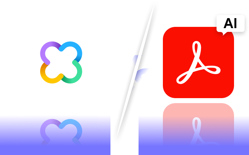 UPDF AI vs Acrobat AI banner logo