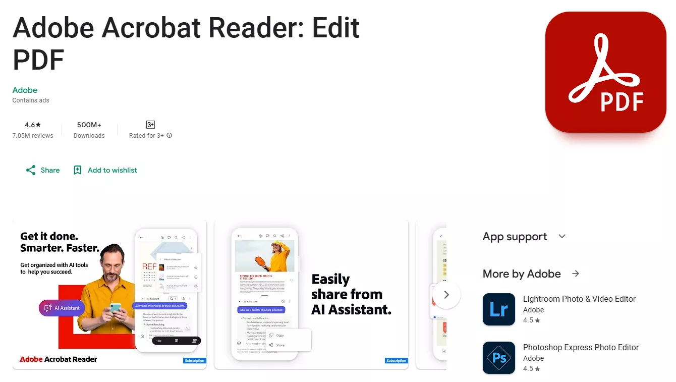 adobe acrobat reader app for android
