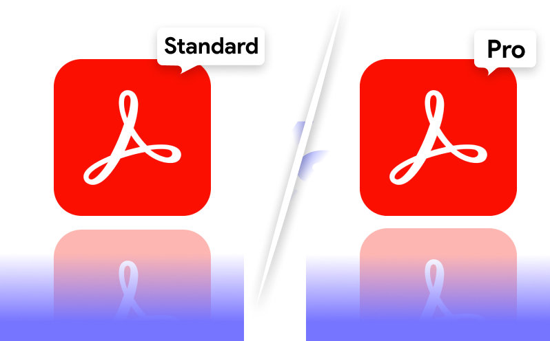 Adobe Acrobat Standard vs Pro logo