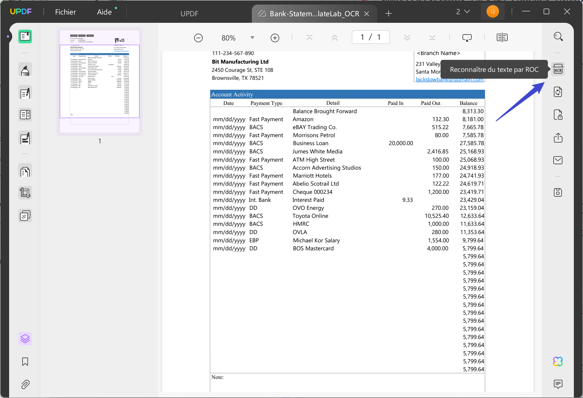 convertir relevé bancaire pdf en excel