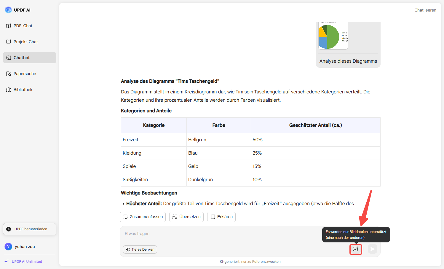 text aus bild extrahieren updf ai online
