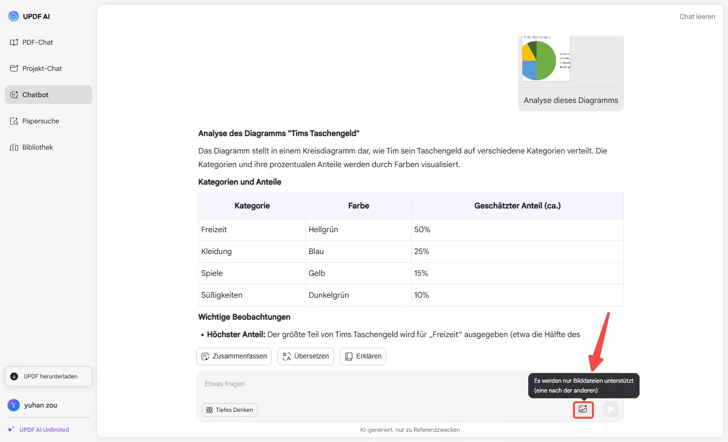 text aus bild extrahieren updf ai online