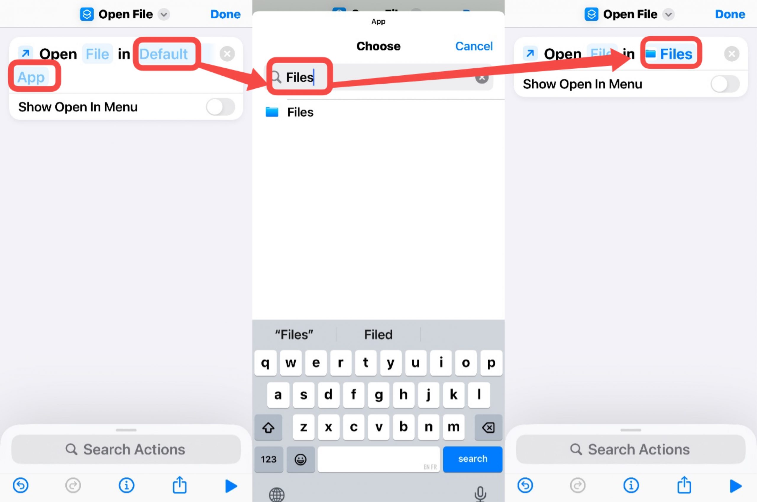 click on the default app and look for the Files in iphone