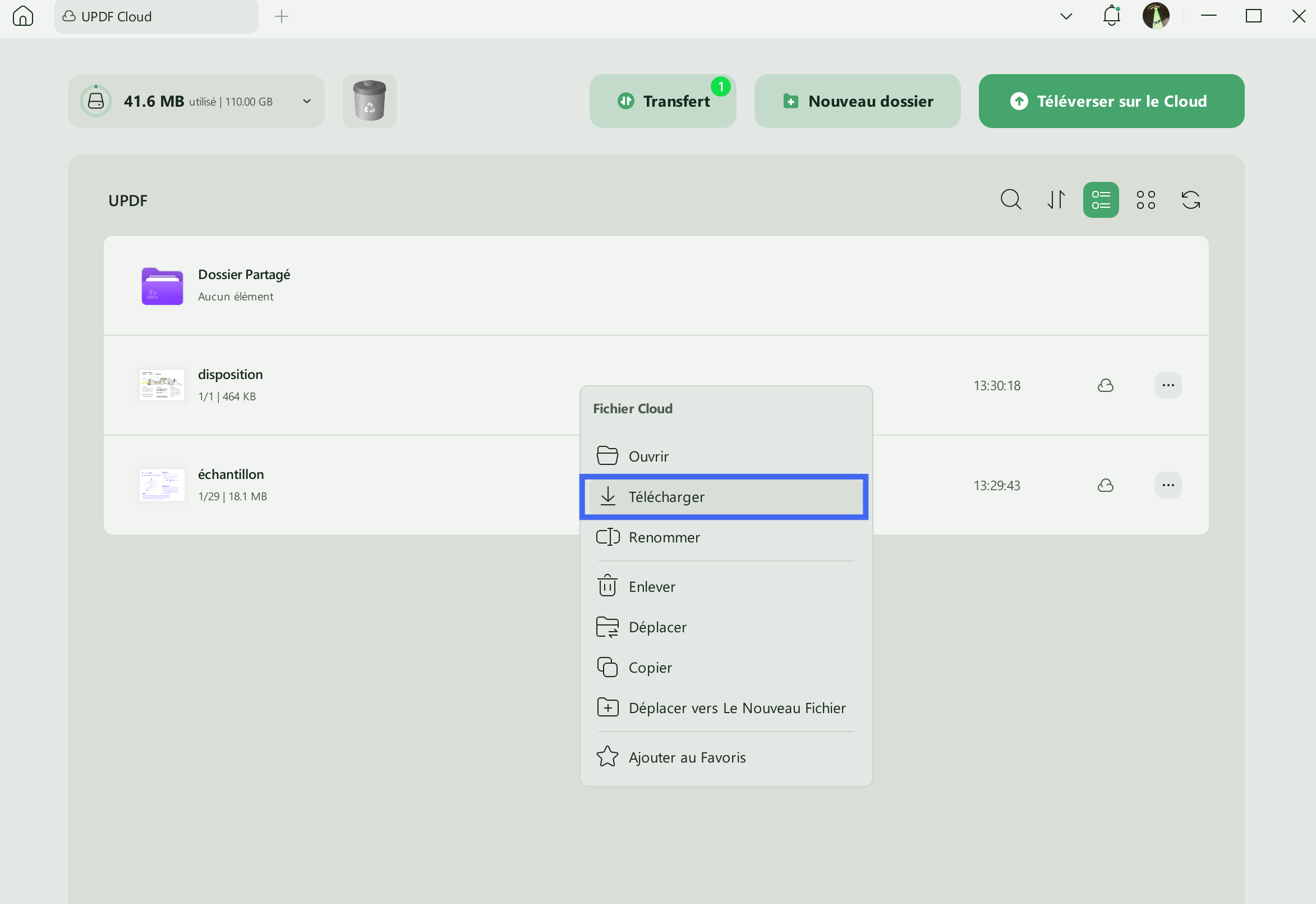 tampon de copie pour téléchargement PDF PDF depuis UPDF Cloud