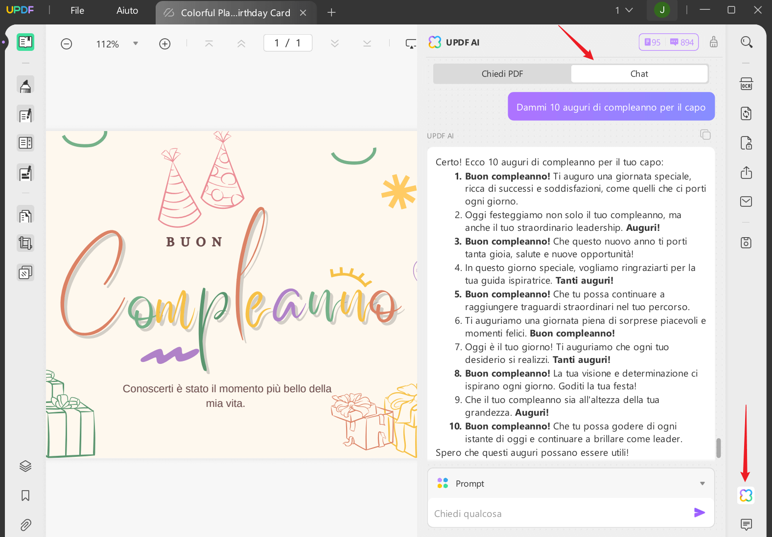 genera auguri di compleanno con ai