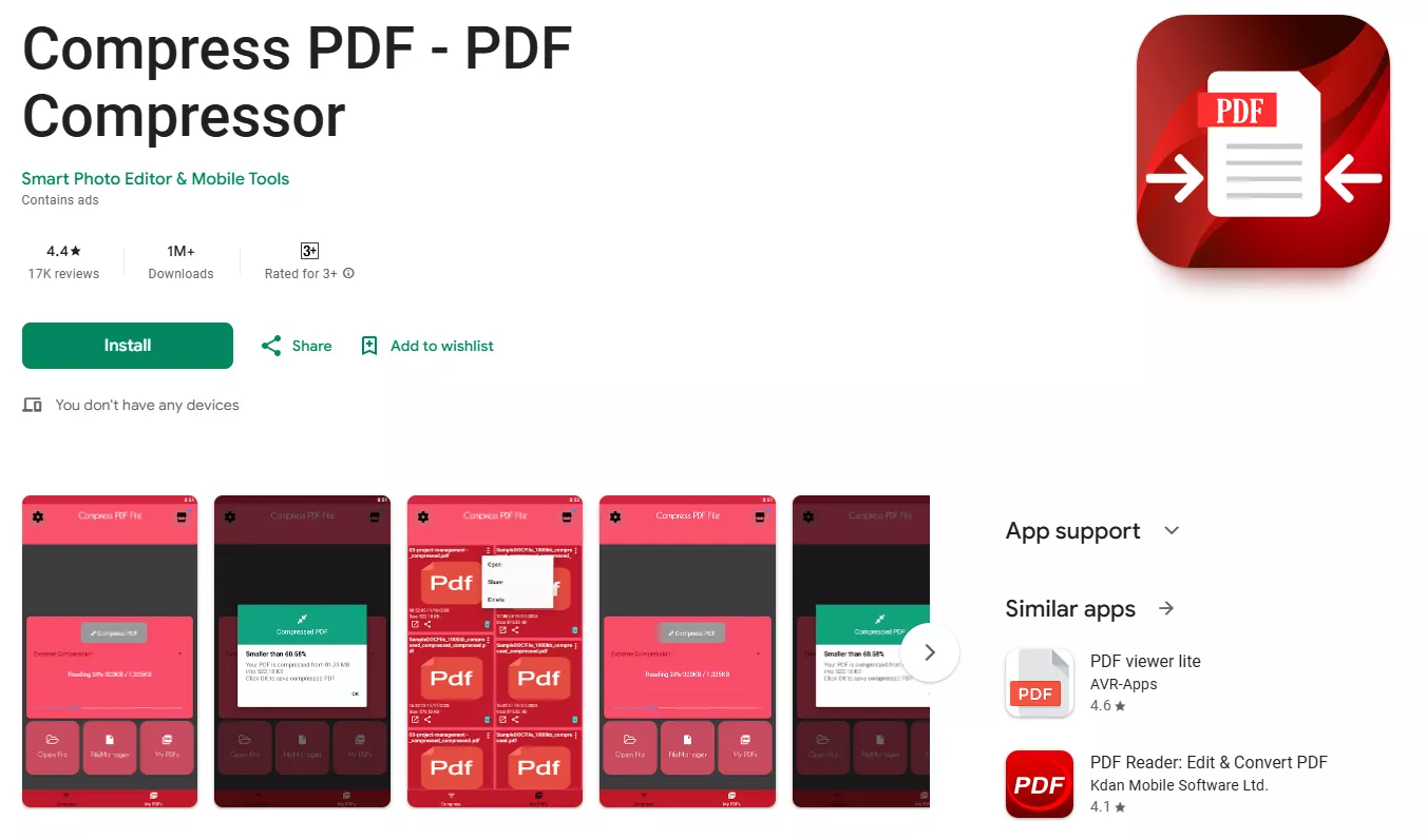 compress PDF app for android
