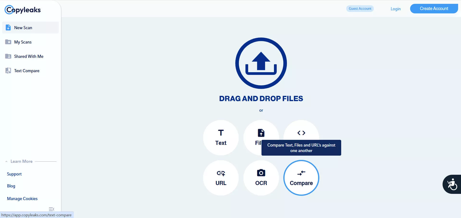 upload file on copyleaks
