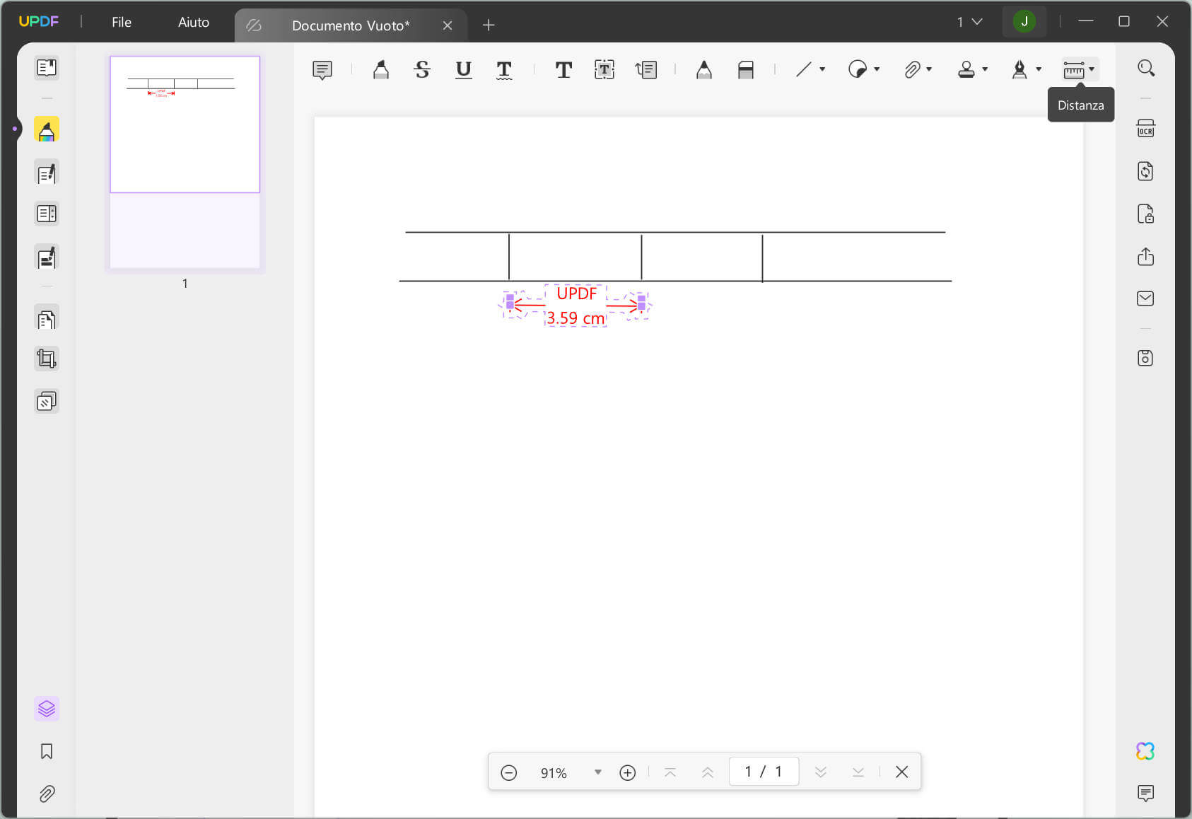Creare una tabella in PDF con la forma linea