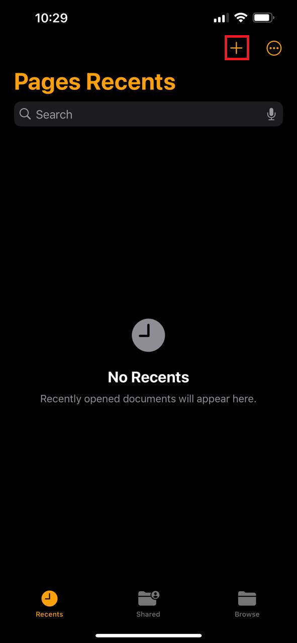 create a new page in iphone