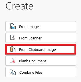  create from clipboard with pdfextra